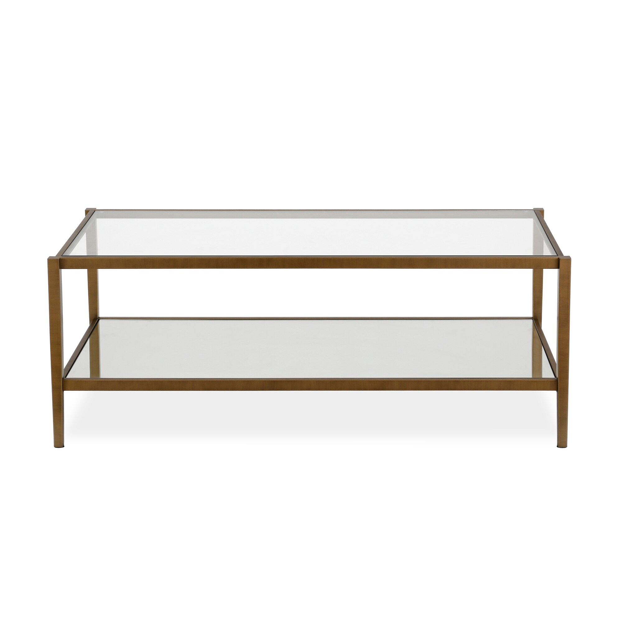 Hailey Home Wilda Brass/Glass Modern Coffee Table in the Coffee Tables ...