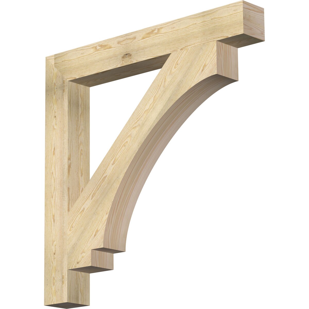 Ekena Millwork BKT06X48X48IMP05RDF Imperial Block Rough Sawn 6-in x 48-in x 48-in Douglas fir Brown Wood Standard bracket