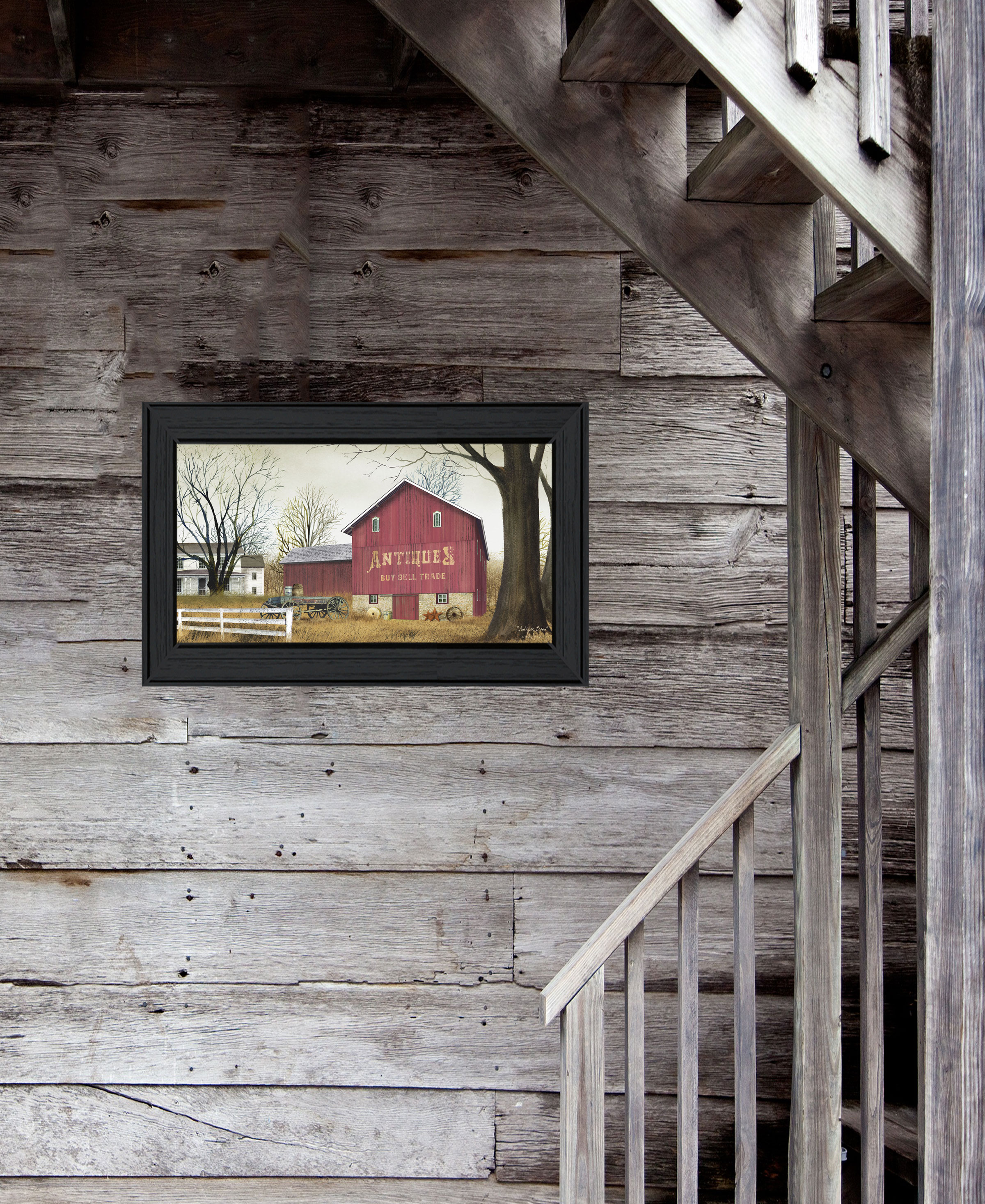 Trendy Decor 4U Antique Barn Billy Jacobs Black Wood Framed 11-in H x ...