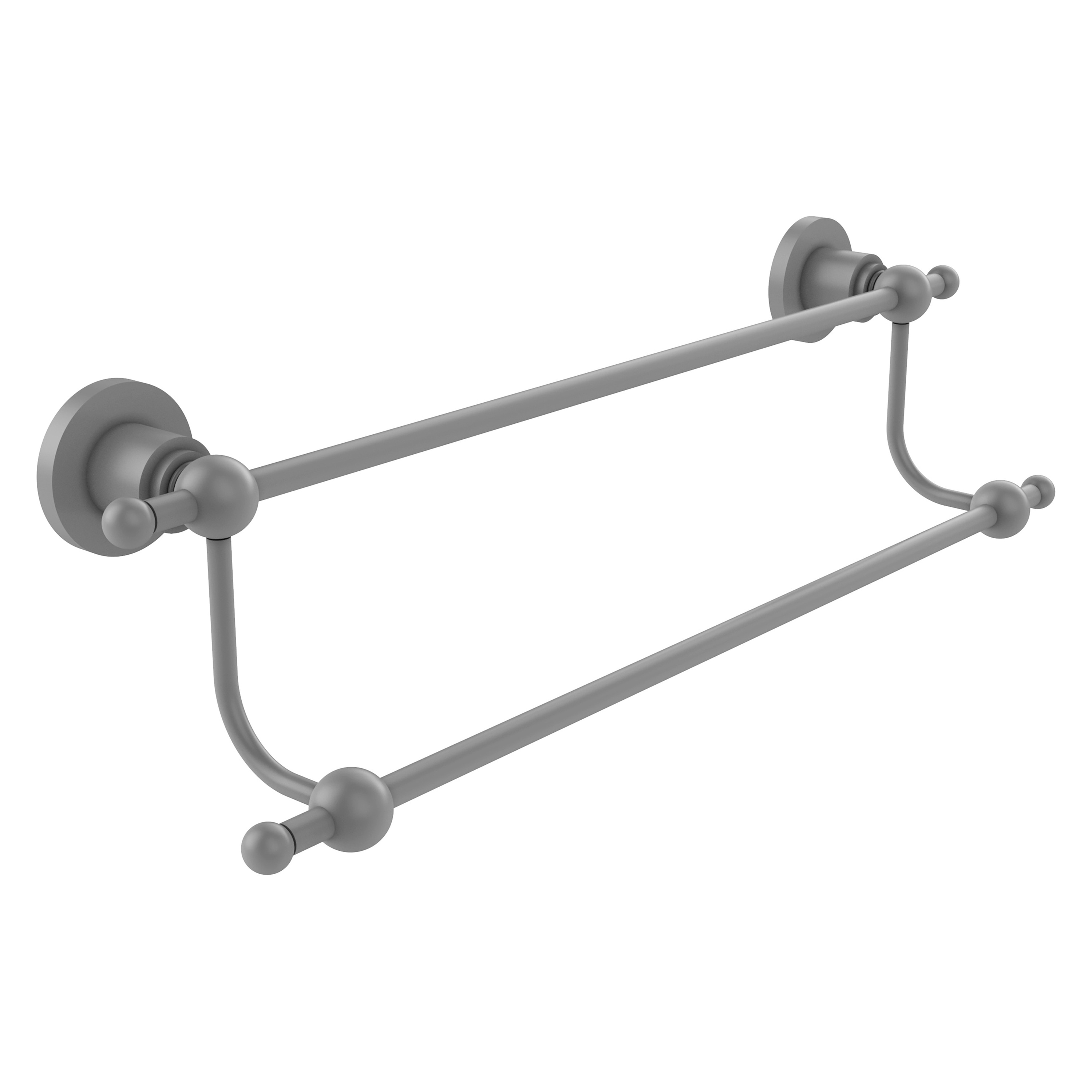 Allied Brass AP-72/24-GYM Astor Place 24-in double Matte Gray Wall mount Double Towel Bar