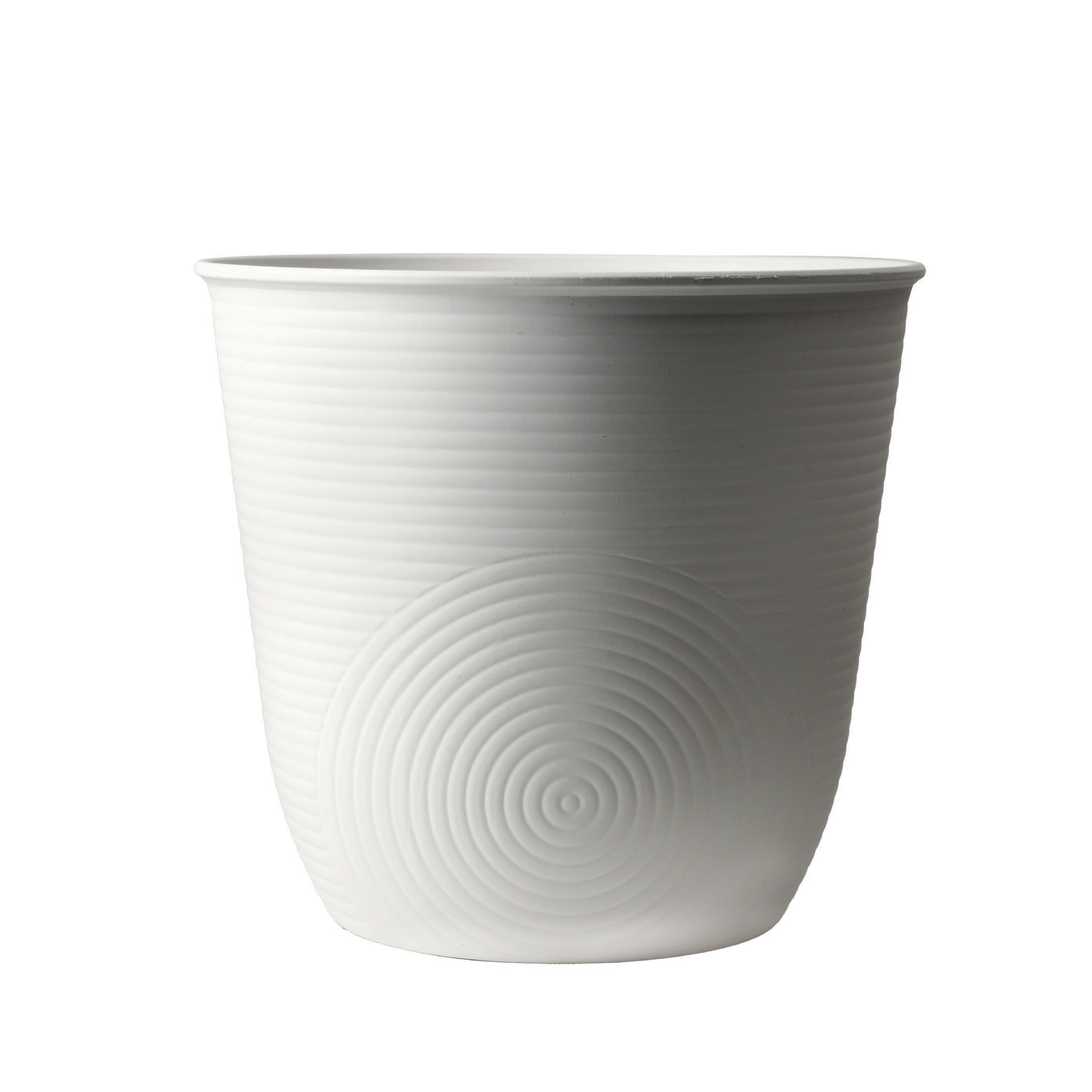 Style Selections RT1959H-IVORY Round 12.0-in W Small White Recycled plastic Indoor/Outdoor Planter