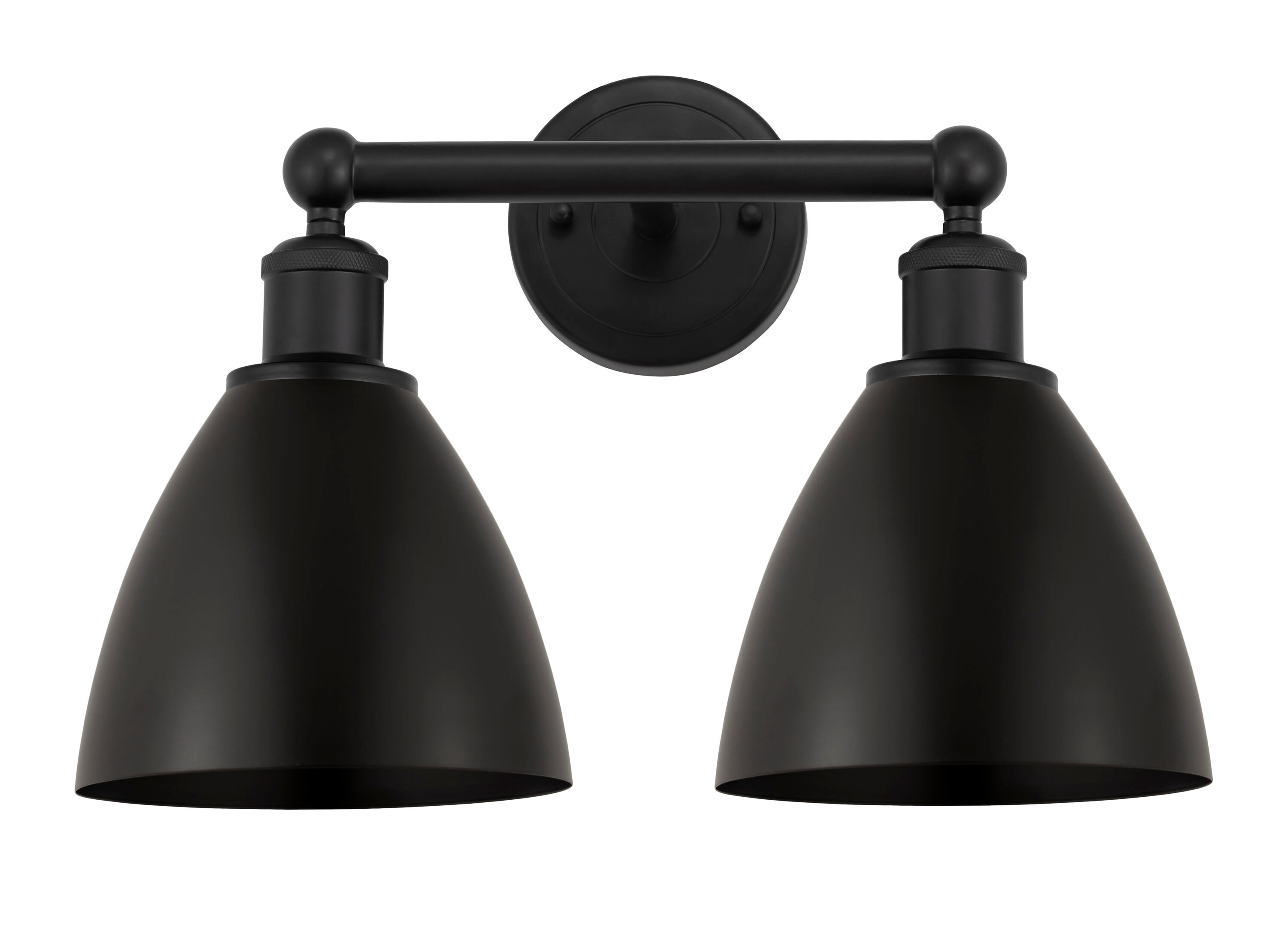 Innovations Lighting 616-2W-BK-MBD-75-BK Metal Bristol 17.5-in 2 -Light Matte Black Industrial Vanity light