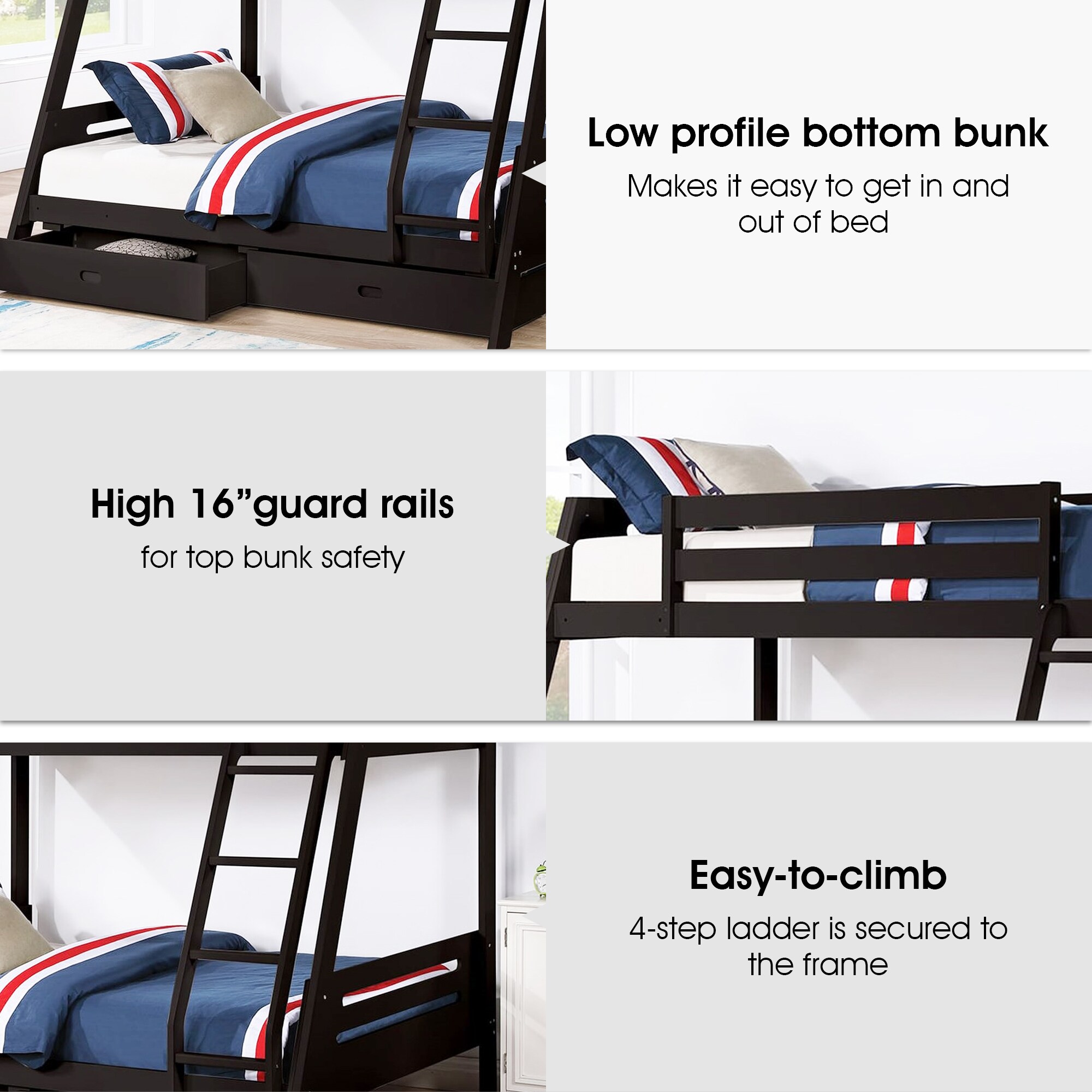 IHOMEadore MDFM-BK003BK Bunk-Beds - View #4