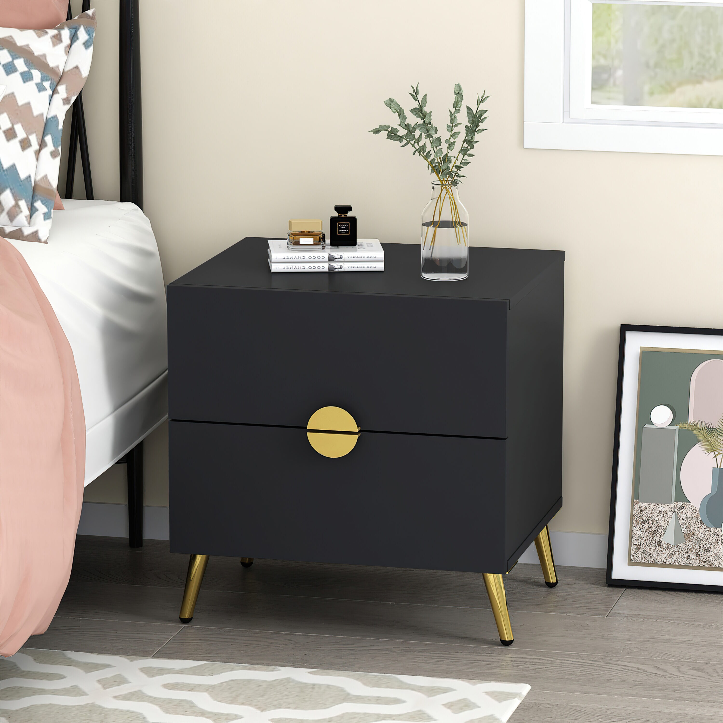 lowes black nightstand