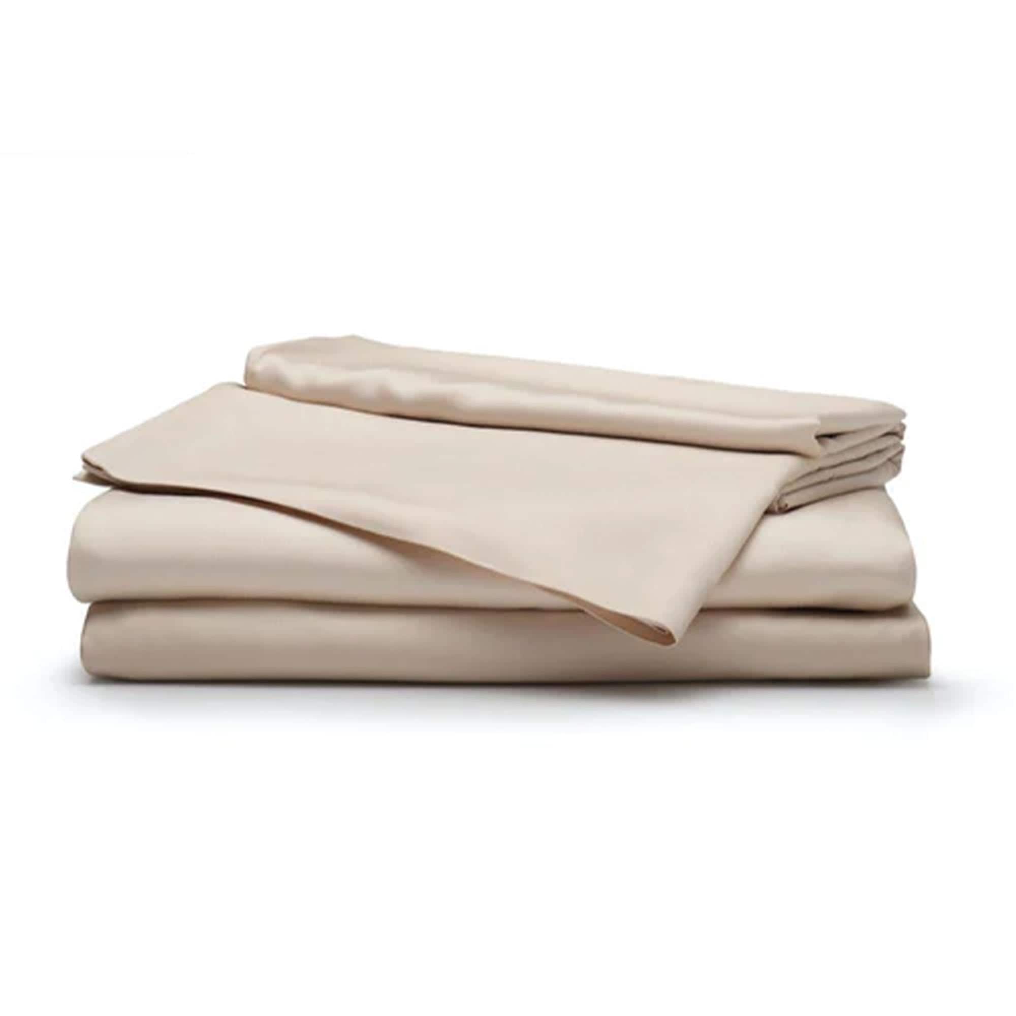 Sleepgram 326889 Viscose Derived from Bamboo Twin Bed Sheet Set with 2 Pillowcases Sand
