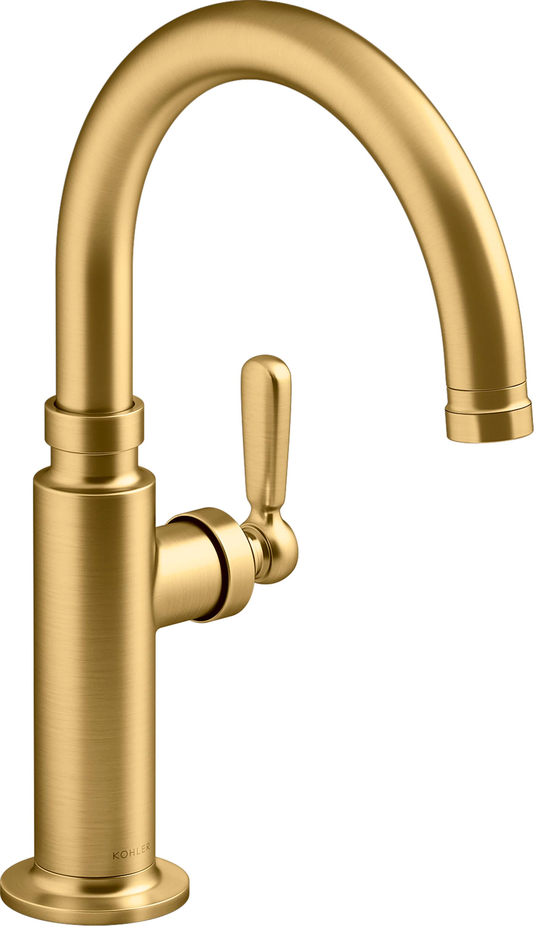KOHLER 28357-2MB Edalyn by Studio McGee Vibrant Brushed Moderne Brass Single Handle Deck-mount Kitchen Faucet
