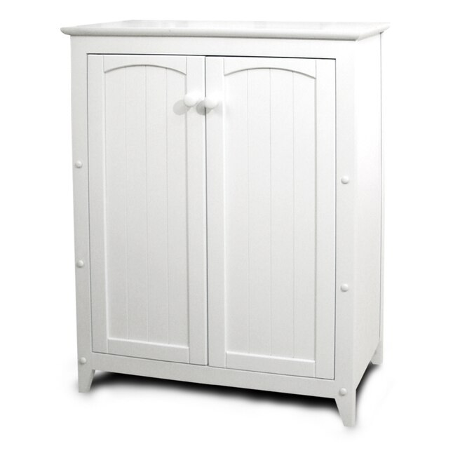 Catskill Craftsmen White 4 Shelf Office, Short Wood Storage Cabinets With Doors And Shelves