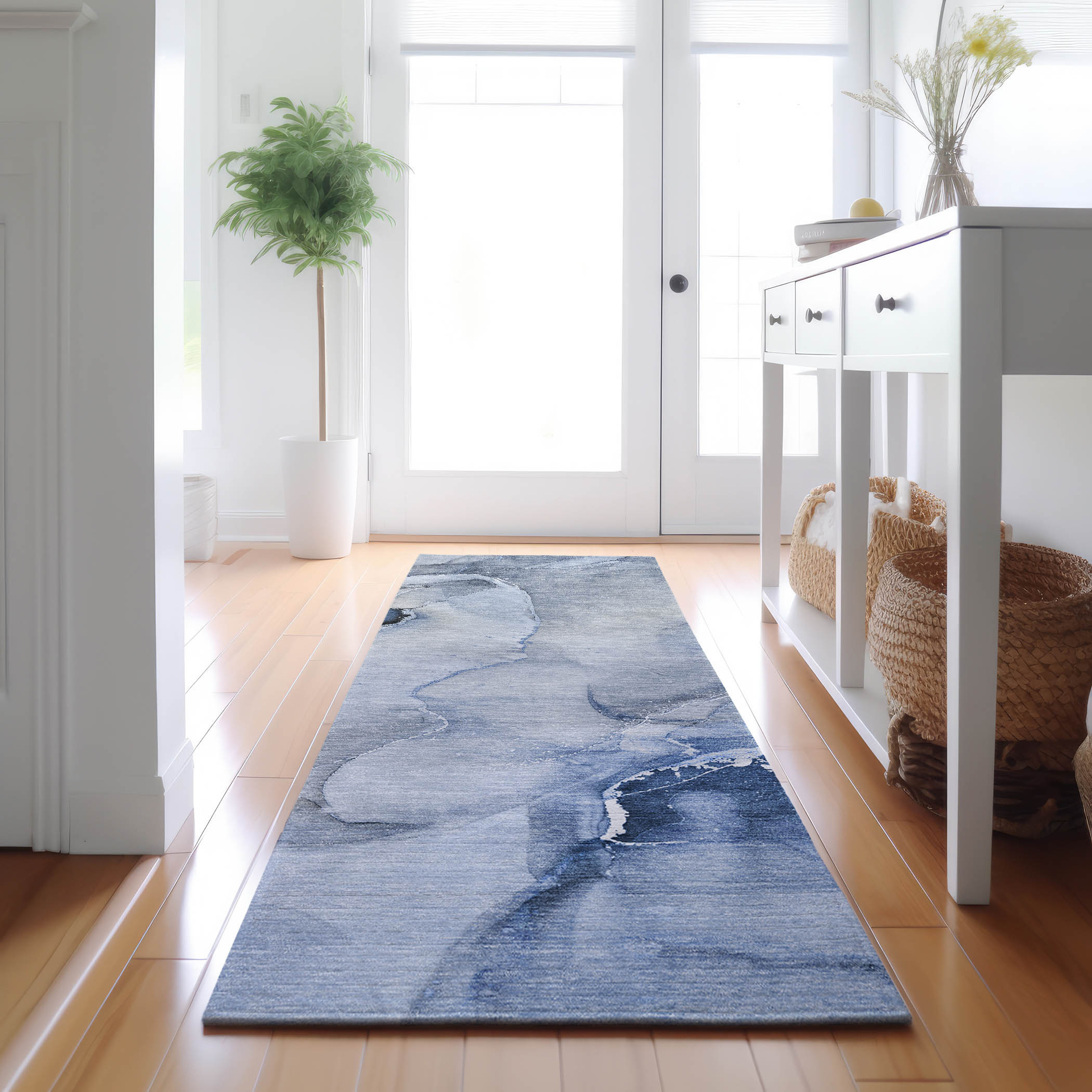 Addison Rugs AMF528OR2X8 Mayfield AMF528OR 2 x 7 (ft) Loomed Polyester Orange Rectangular Indoor Abstract Machine washable Area rug