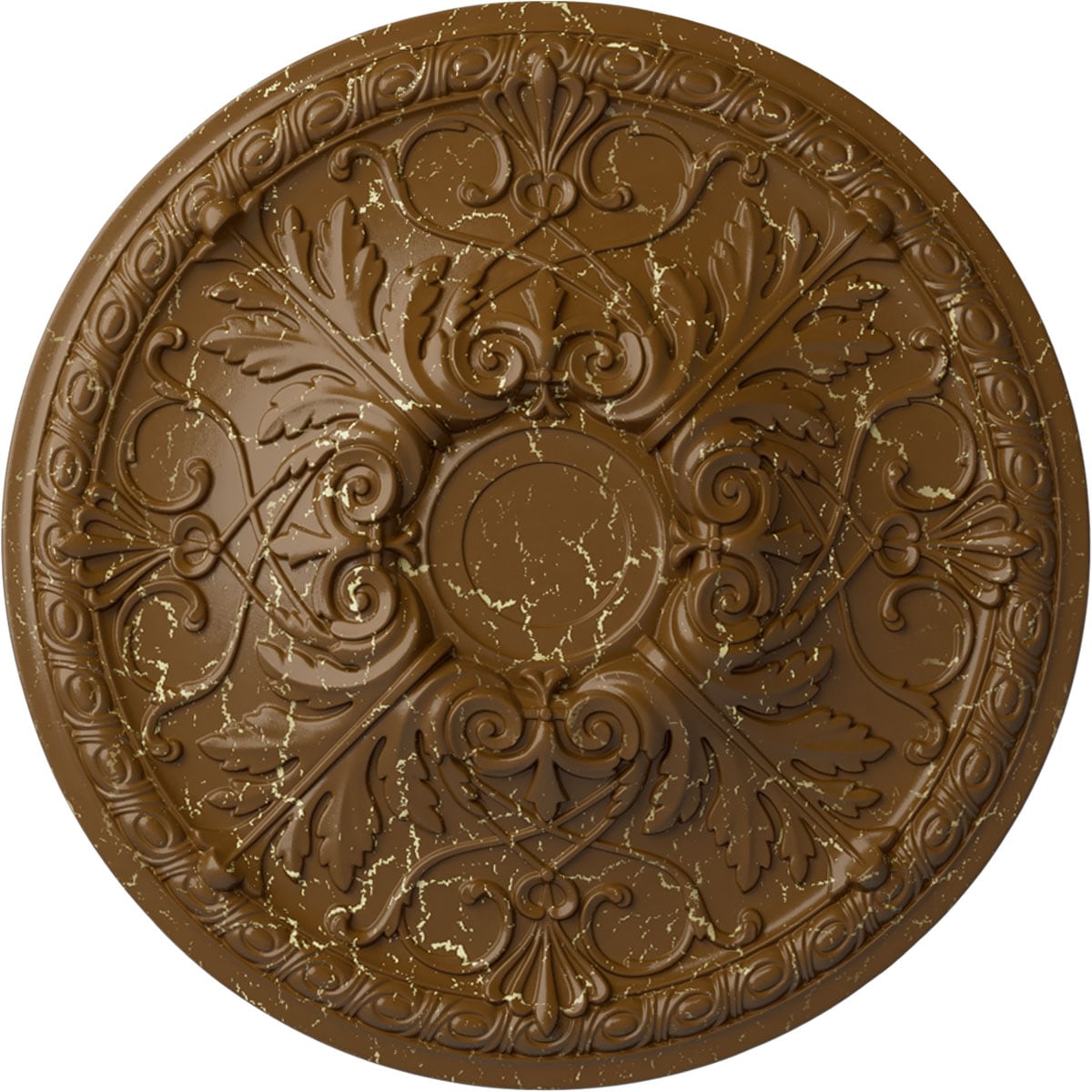Ekena Millwork CM26TNSTC Tristan 26-in W x 26-in L Painted Smokey Topaz Crackle Polyurethane Whole Ceiling Medallion
