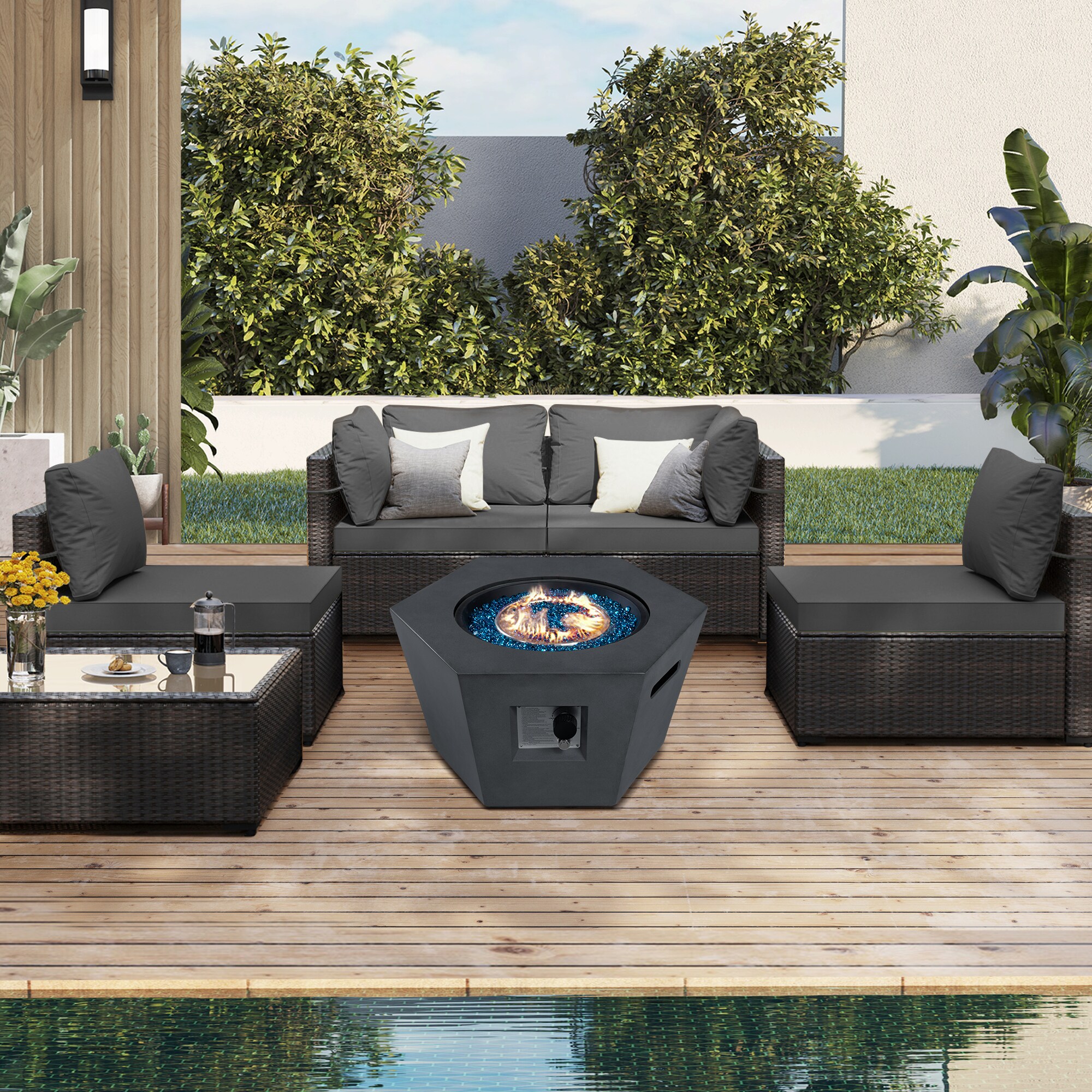 UPHA TBSF-AB28MDK-DGRAY Patio-Conversation-Sets - View #2