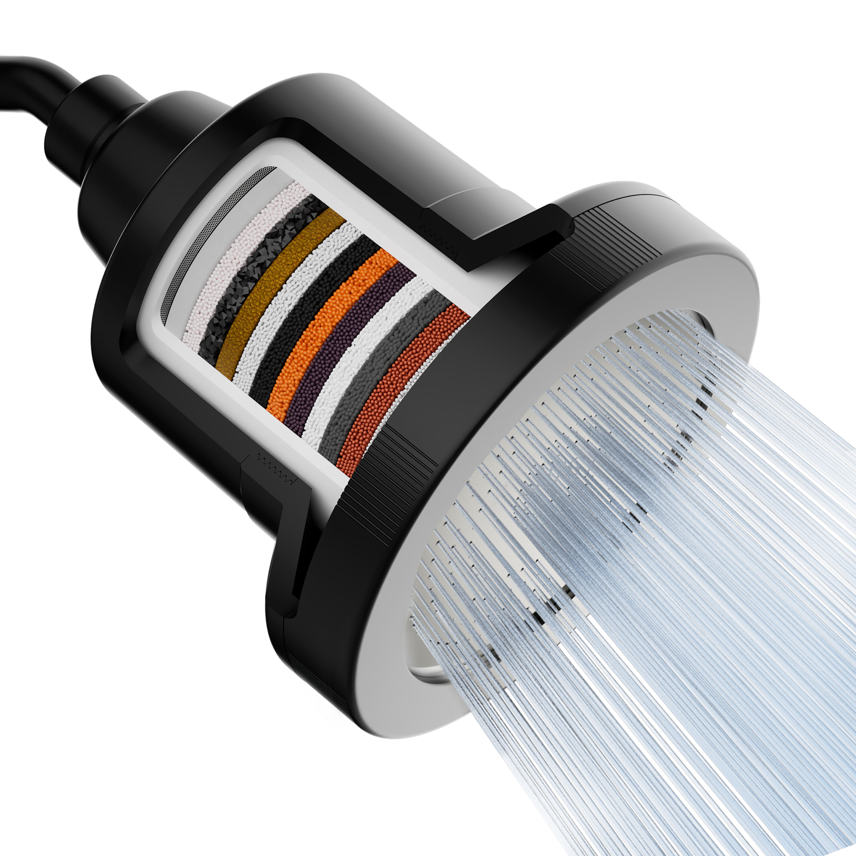 Mist 1 -Spray Matte Black 4.8-in Round Rain Filtered High Pressure Shower Head 2.5 GPM