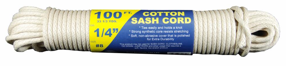 T.W. Evans Cordage 0.25-in x 100-ft Braided Cotton Rope (By-the-Roll) in  the Rope (By-the-Roll) department at