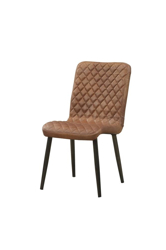 ACME FURNITURE 70423 Set of 2 Millerton Contemporary/Modern Upholstered Dining Side Chair (Metal Frame)