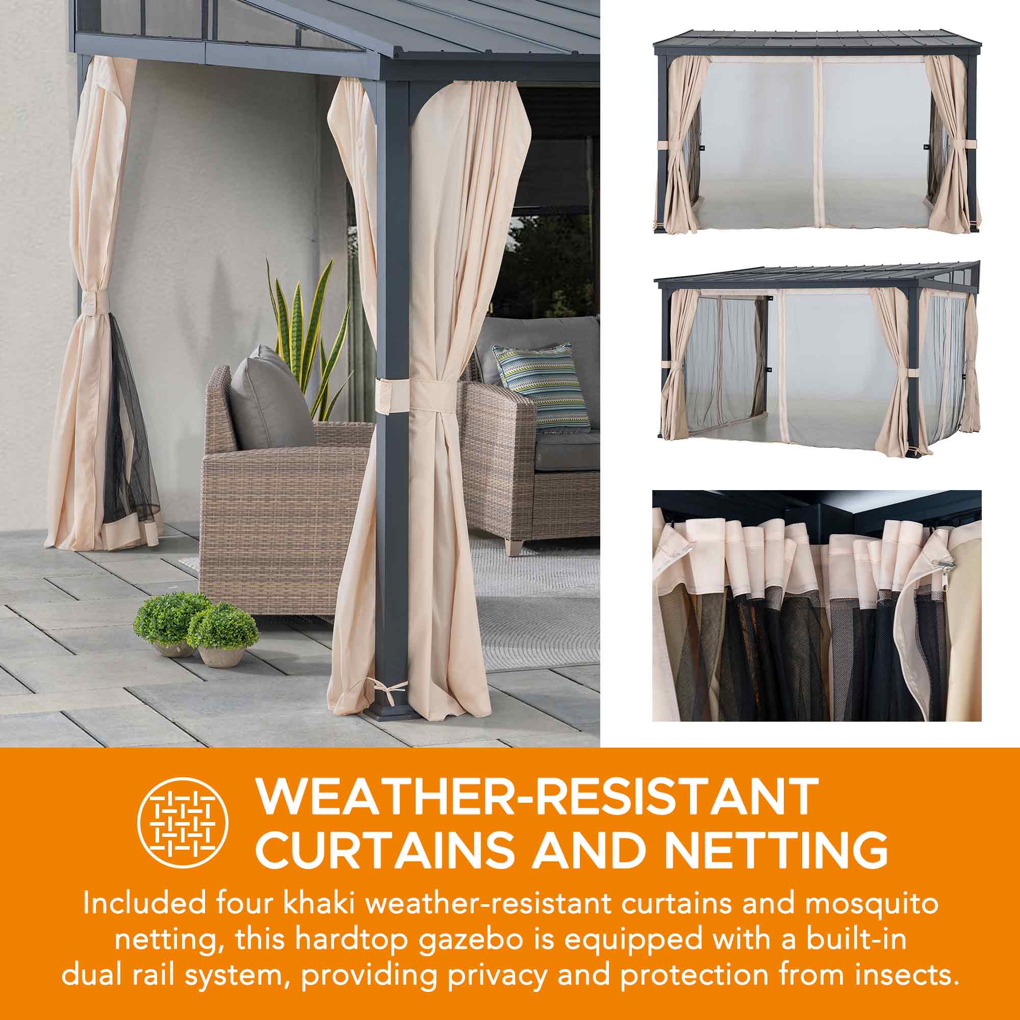 Sunjoy A1020309B0 Wood-Resin-Gazebos - View #2
