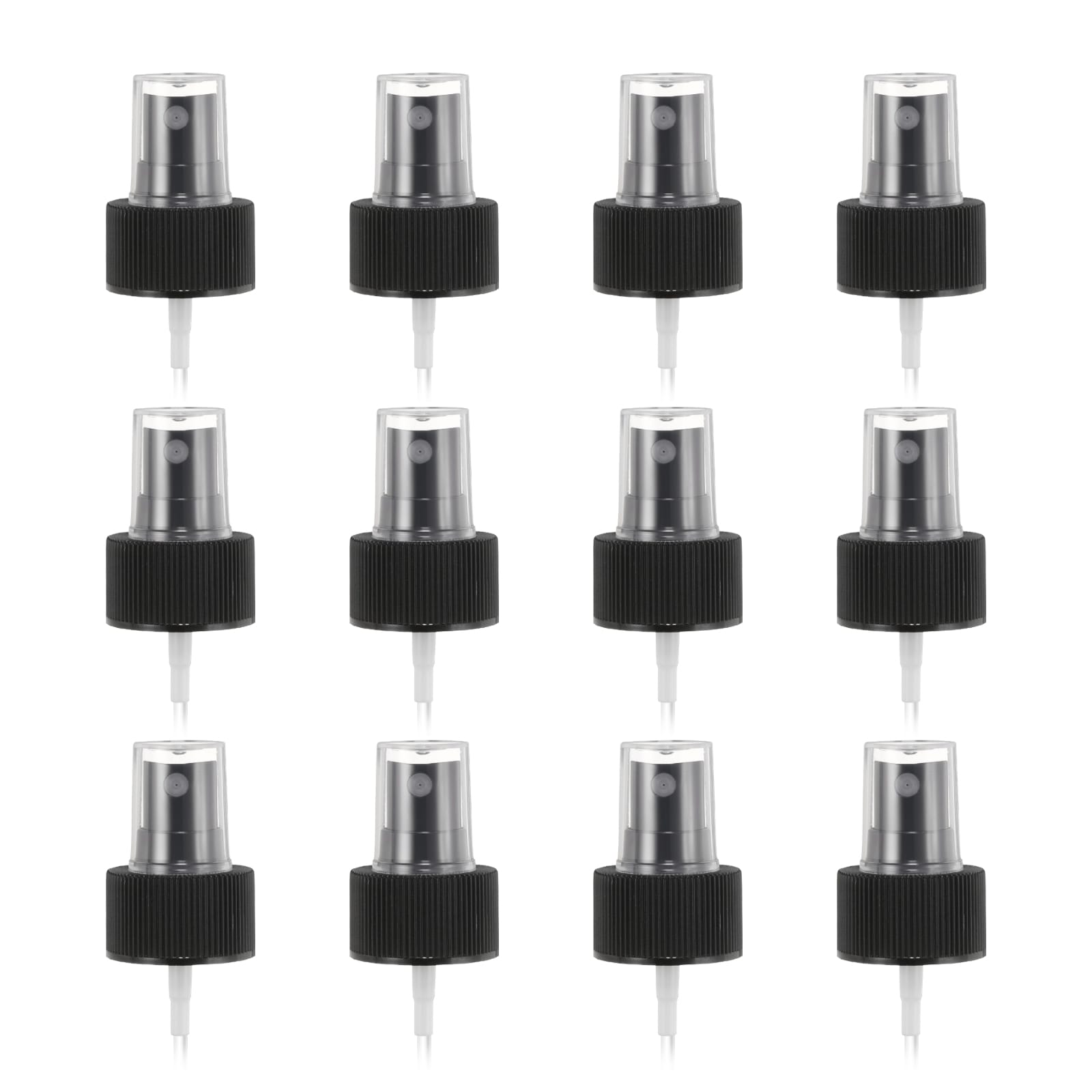Unique Bargains 12pcs Black Spray Top 28/410 Fine Mist Sprayer Reusable Replacement Spray Bottle Pump Plastic Top for Cosmetic Perfume and Body Sprays Bottle