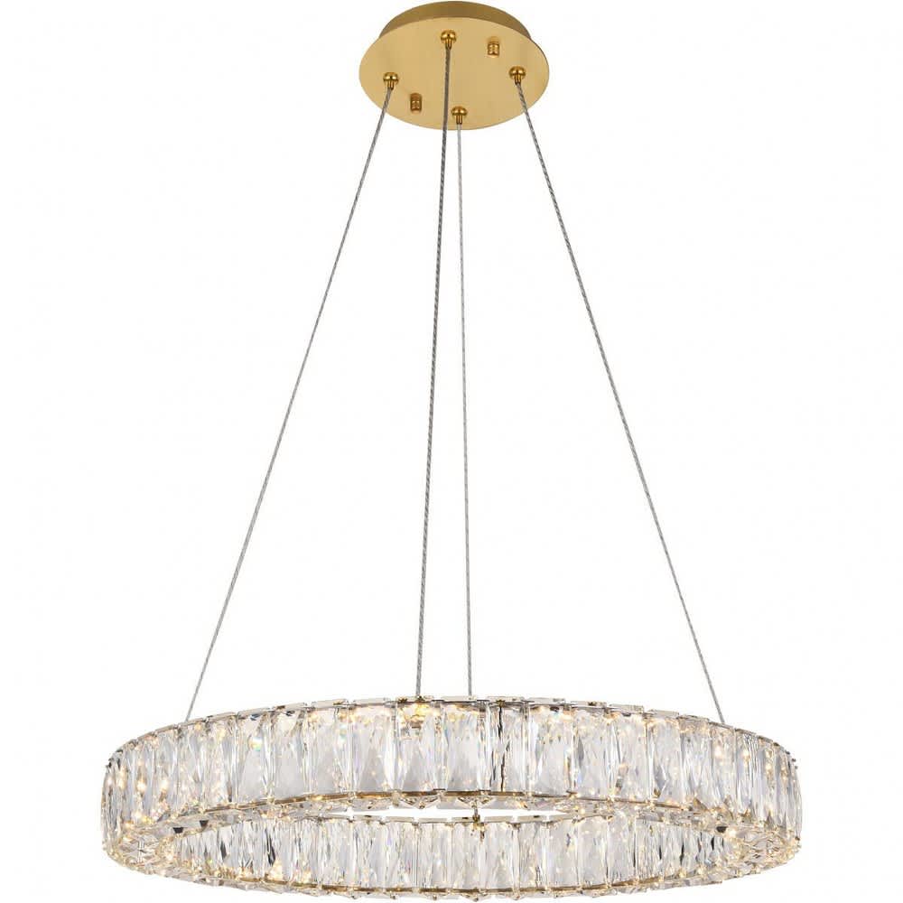 Elegant Lighting A-EL-3503D23G Monroe  - Light -Contemporary Gold / Crystal / Steel Chandelier