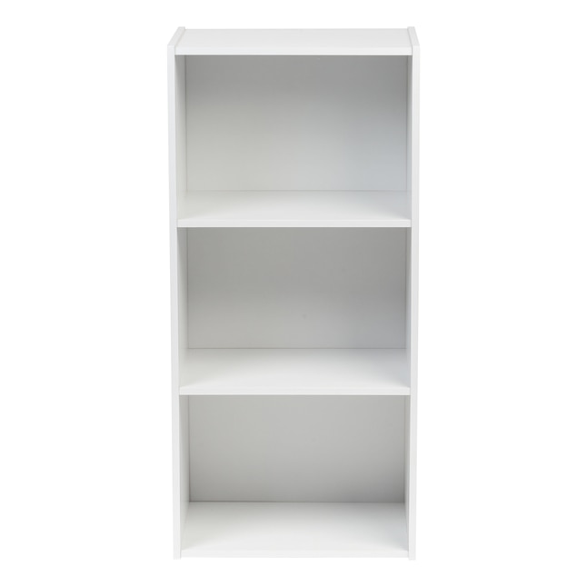 Iris Book Case White Wood 3 Shelf, 3 Shelf Bookcase White