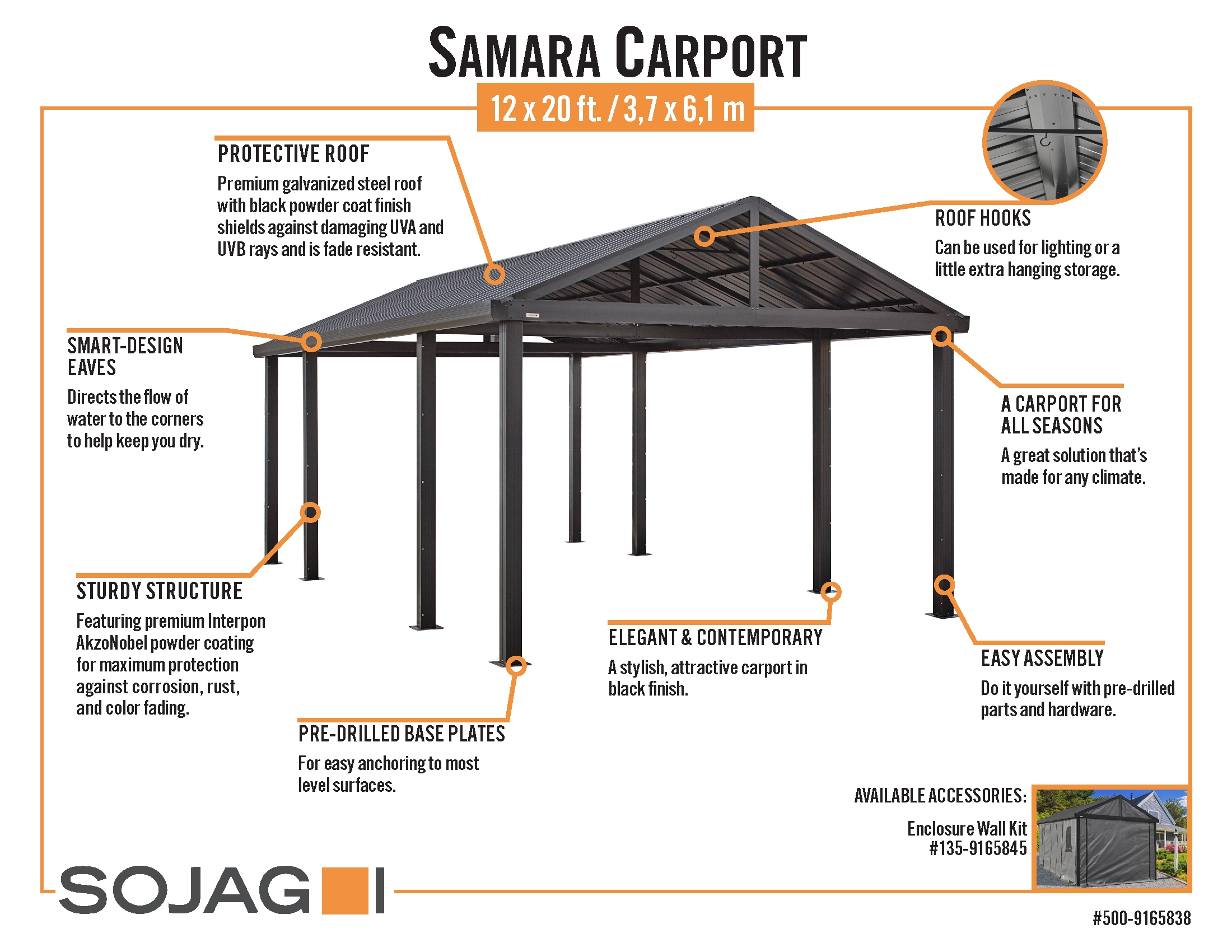 Sojag 500-9165838 Carport-Covers - View #3