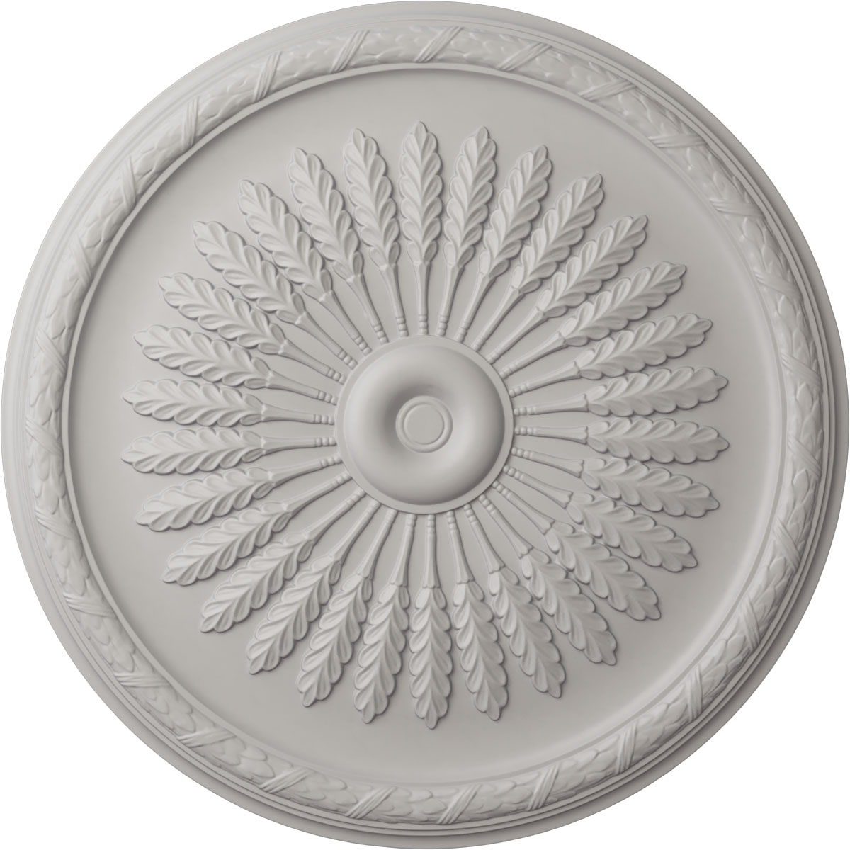 Ekena Millwork CM36JUUWF Juniper 36-in W x 36-in L Painted Ultra Pure White Polyurethane Whole Ceiling Medallion