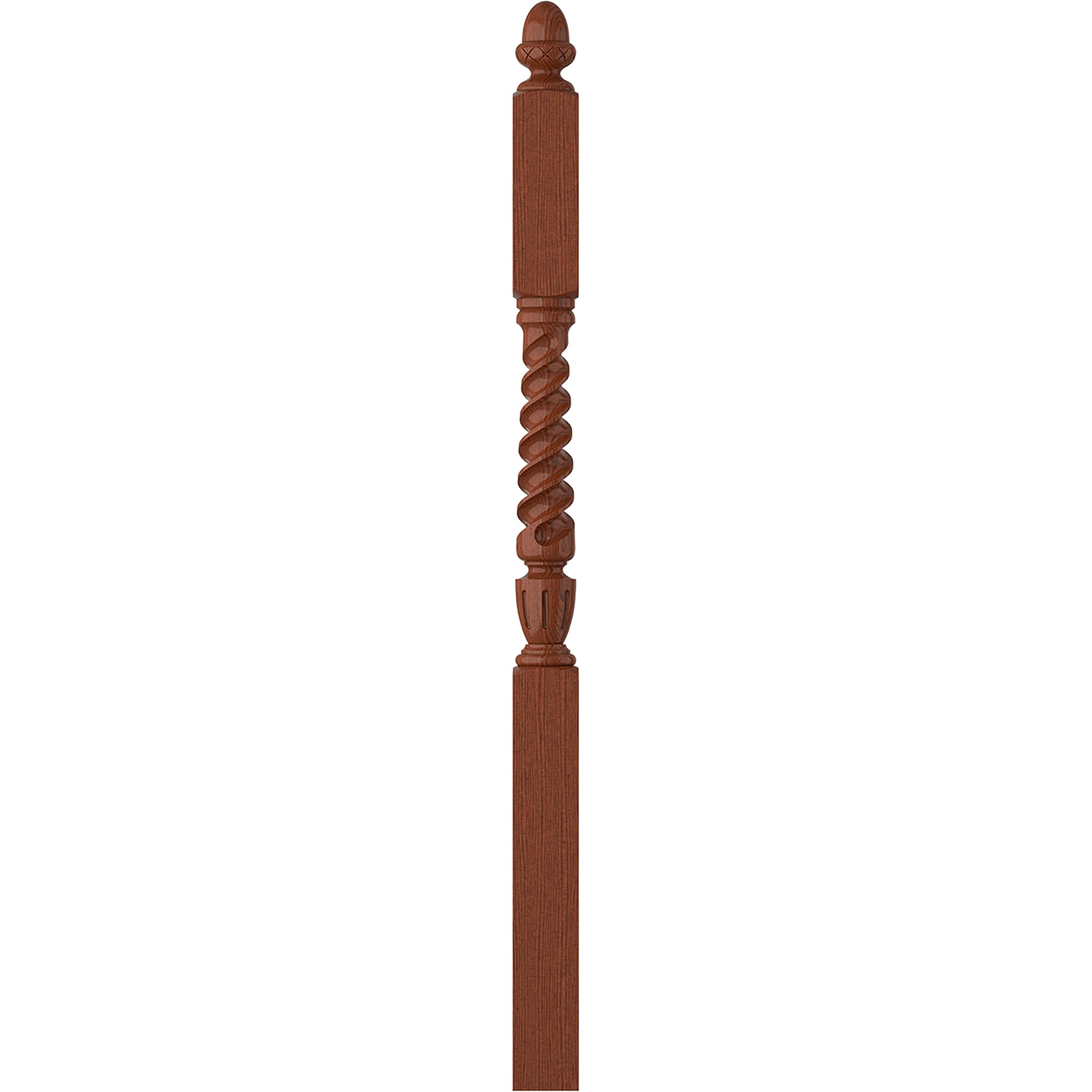 L.J. Smith Stair Systems LJT-3045-BRZC 3.5-in x 57.75-in Unfinished Brazilian cherry Balcony Stair Newel Post