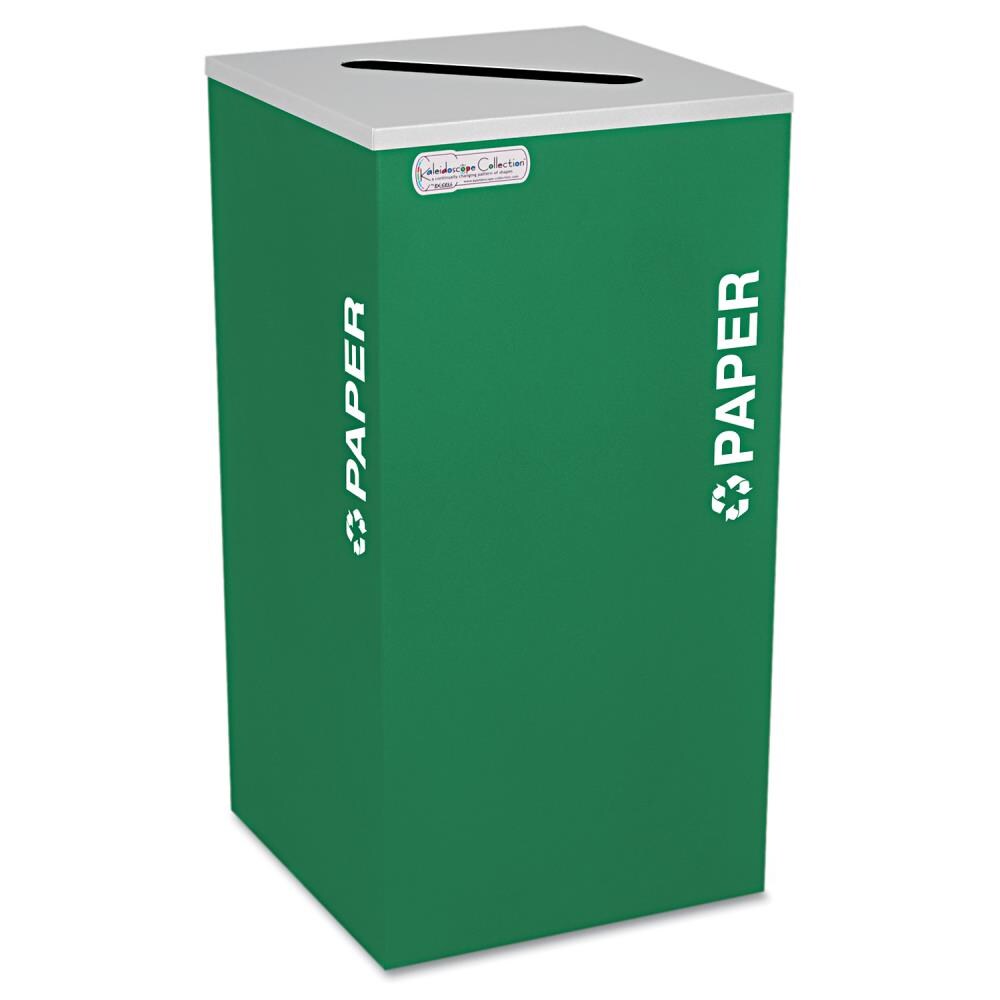 ExCell EXCRCKDSQPEGX 24-Gallons Emerald Green Commercial Indoor Recycling Bin