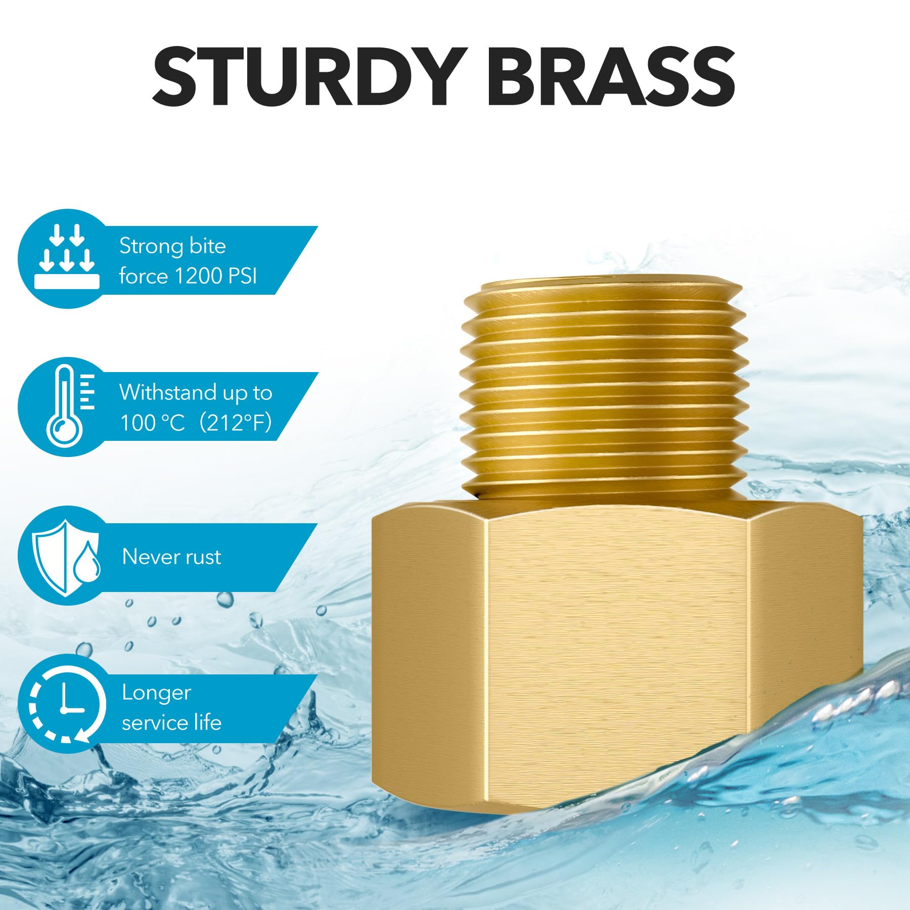Yichuhaoxi Brass Pipe Fitting One quarter Female by One eighth Male NPT ...