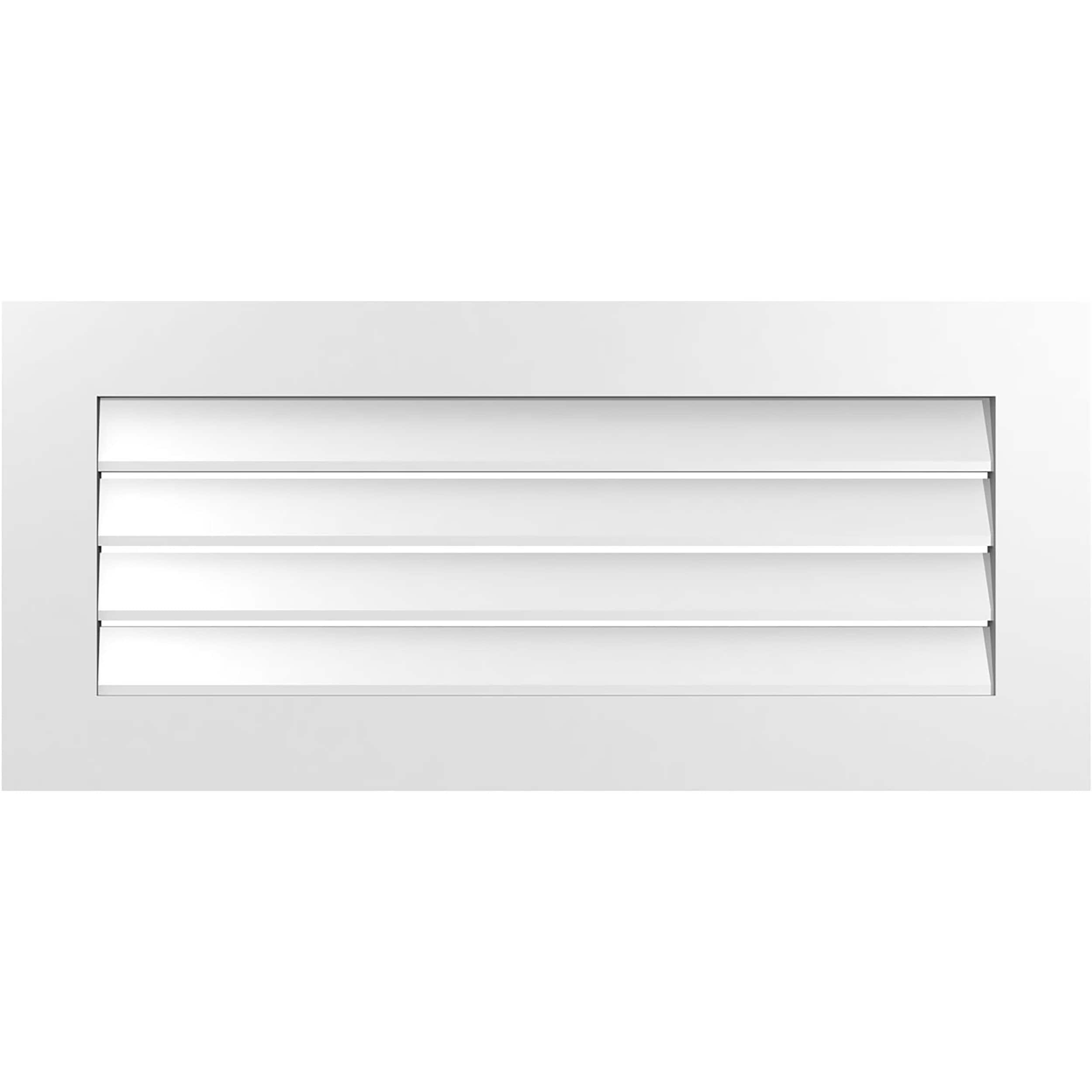Ekena Millwork GVPVE40X1801SF 40-Inches x 18-Inches Off-white Rectangle PVC Gable Louver Vent