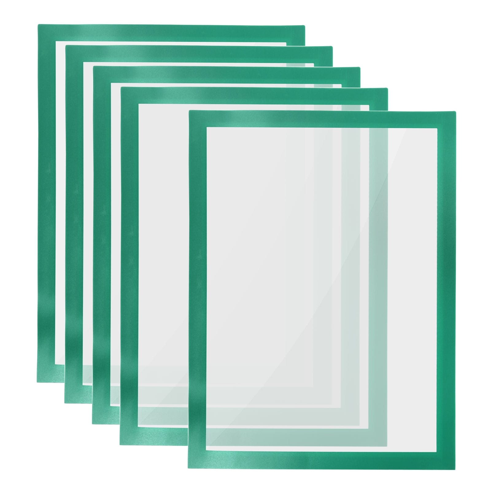 PATIKIL Magnetic Sign Holder 8.5 x 11 5pcs A4 Magnetic Display Frame Self Adhesive Reusable Picture Photo Frame Double Sided for Refrigerator White Board Window Wall Green
