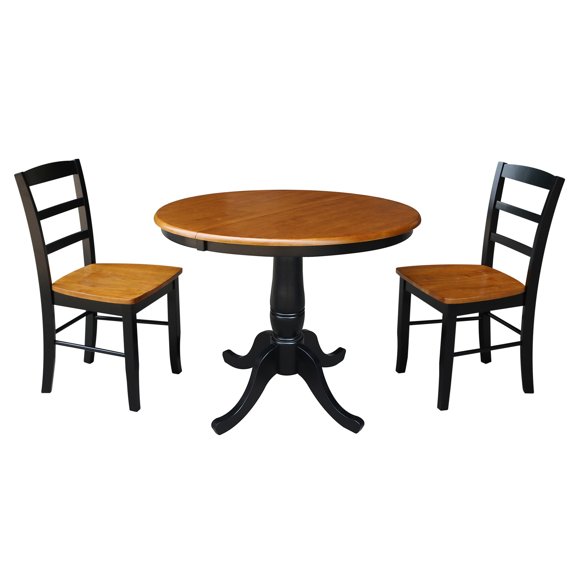 International Concepts K57-36RXT-C2-2 Black/cherry Traditional Dining Room Set with Round Table ( Seats 2 )
