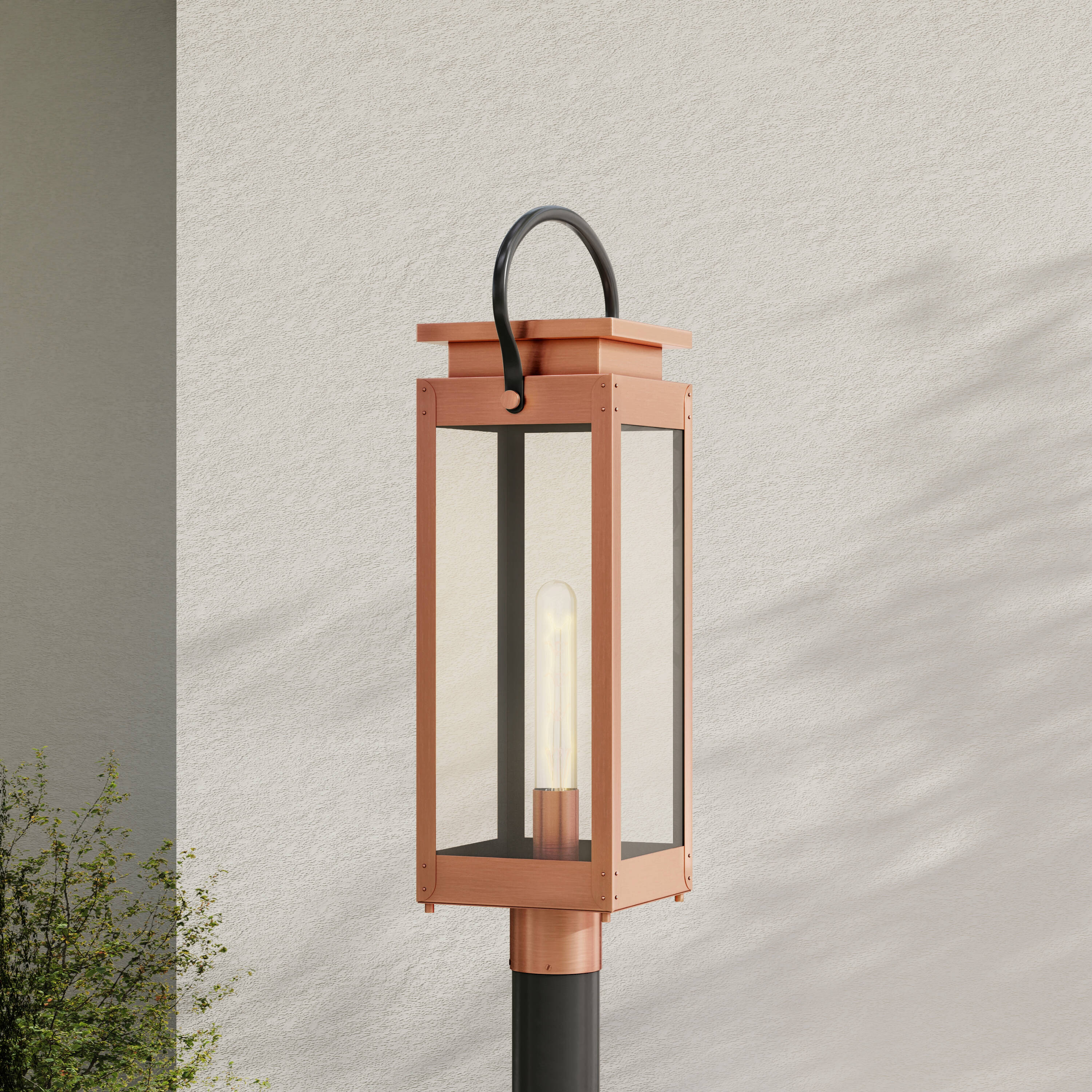 Progress Lighting P540046-169 Union Square 26-in Antique Copper Farmhouse Outdoor Light post lantern