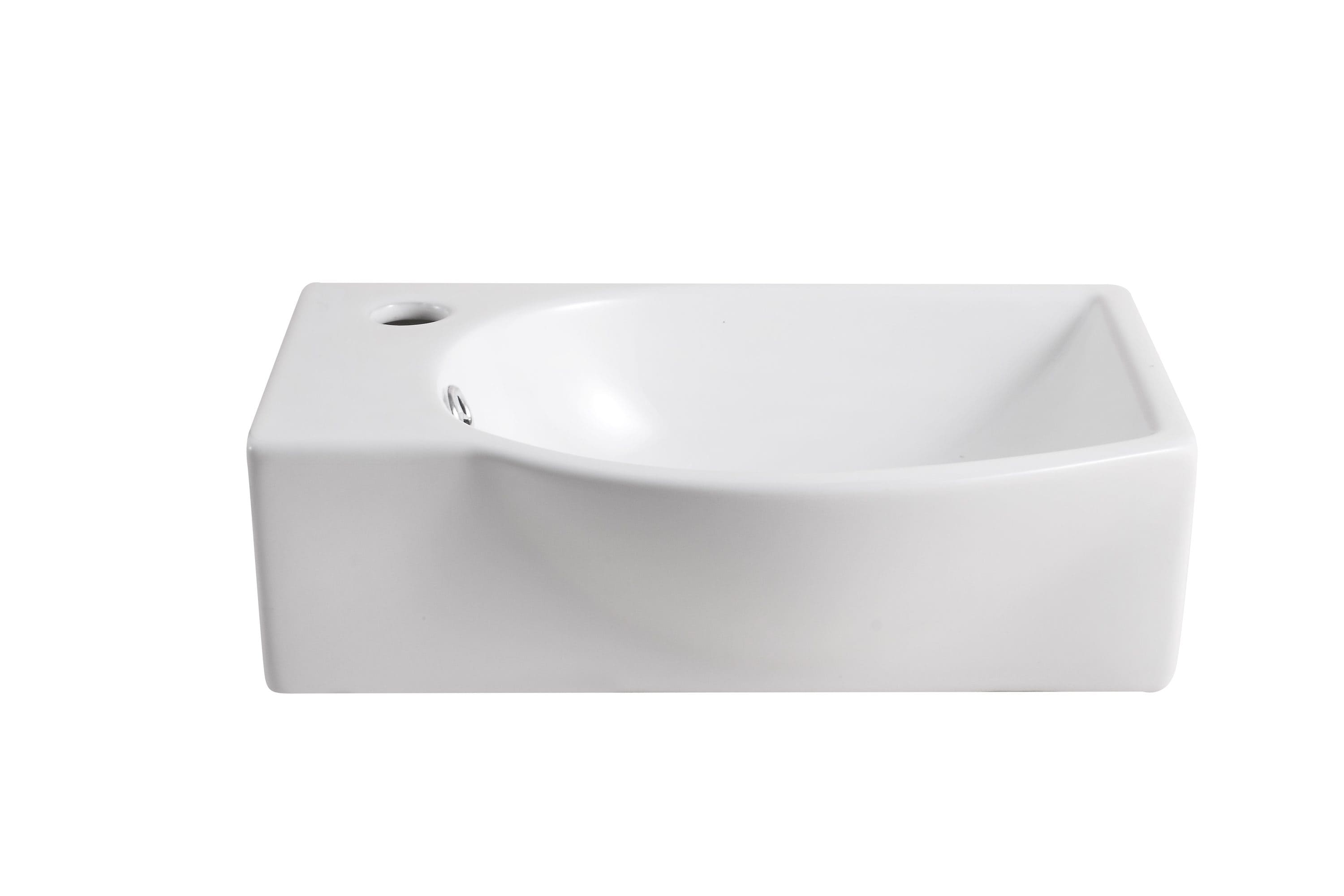 Elanti White Wall-mount Rectangular Modern Bathroom Sink (16-in x 11.25-in)  in the Bathroom Sinks department at