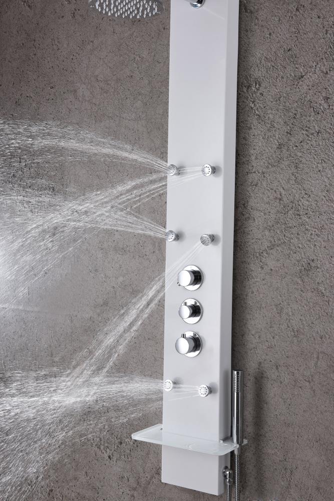ANZZI Donna White 6-Spray Shower Panel System (Valve Included)