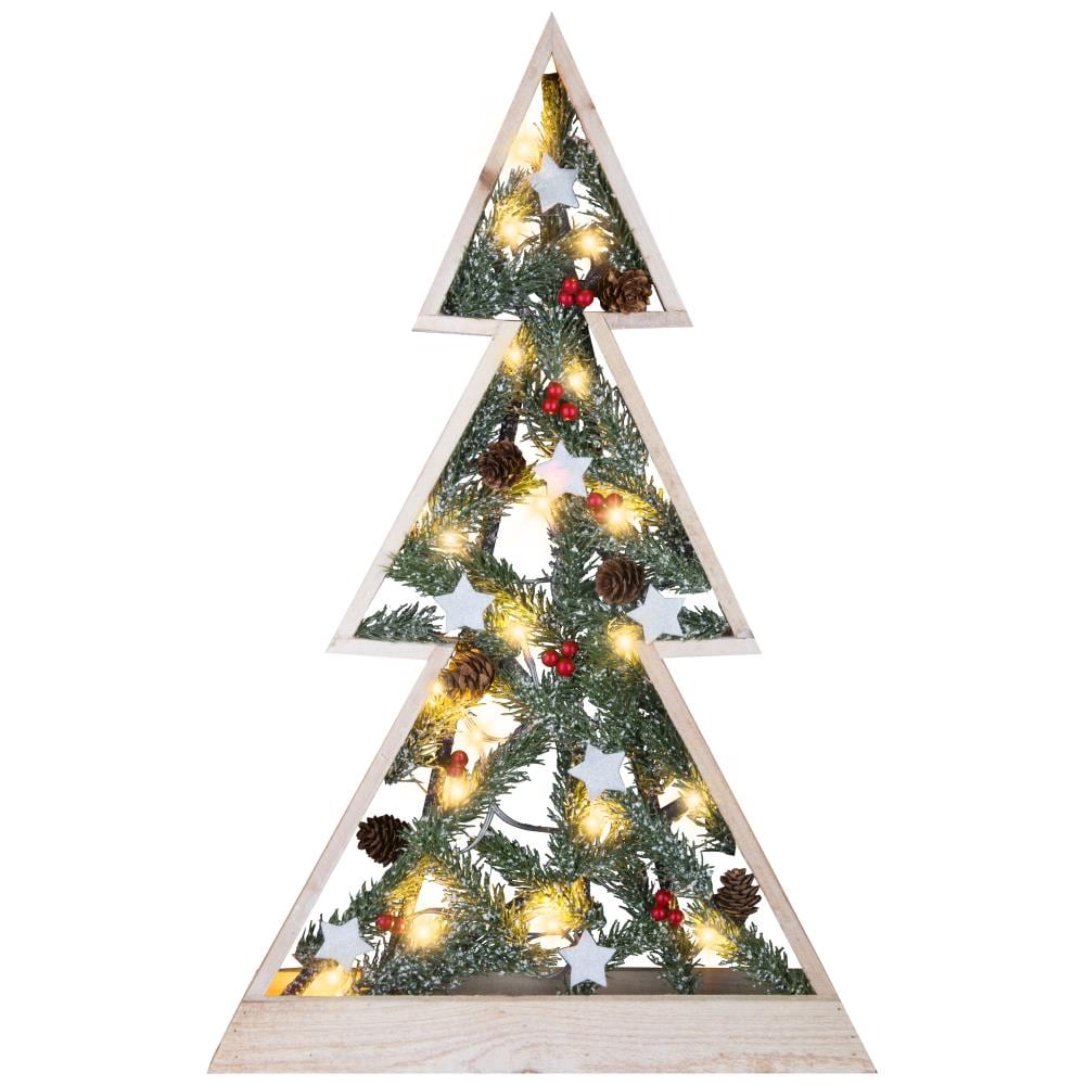 Wooden Tree With Miniature Ornaments Set