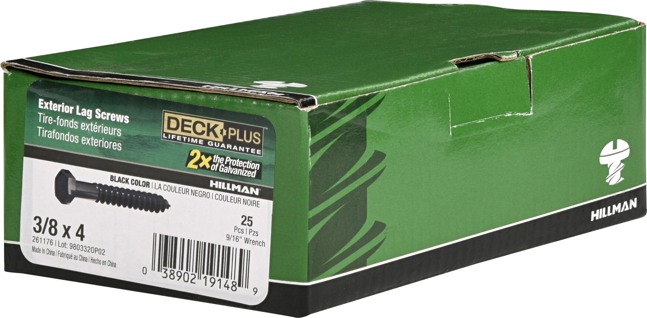Deck Plus 3/8-in x 4-in Black Epoxy Hex -Head Exterior Lag screws