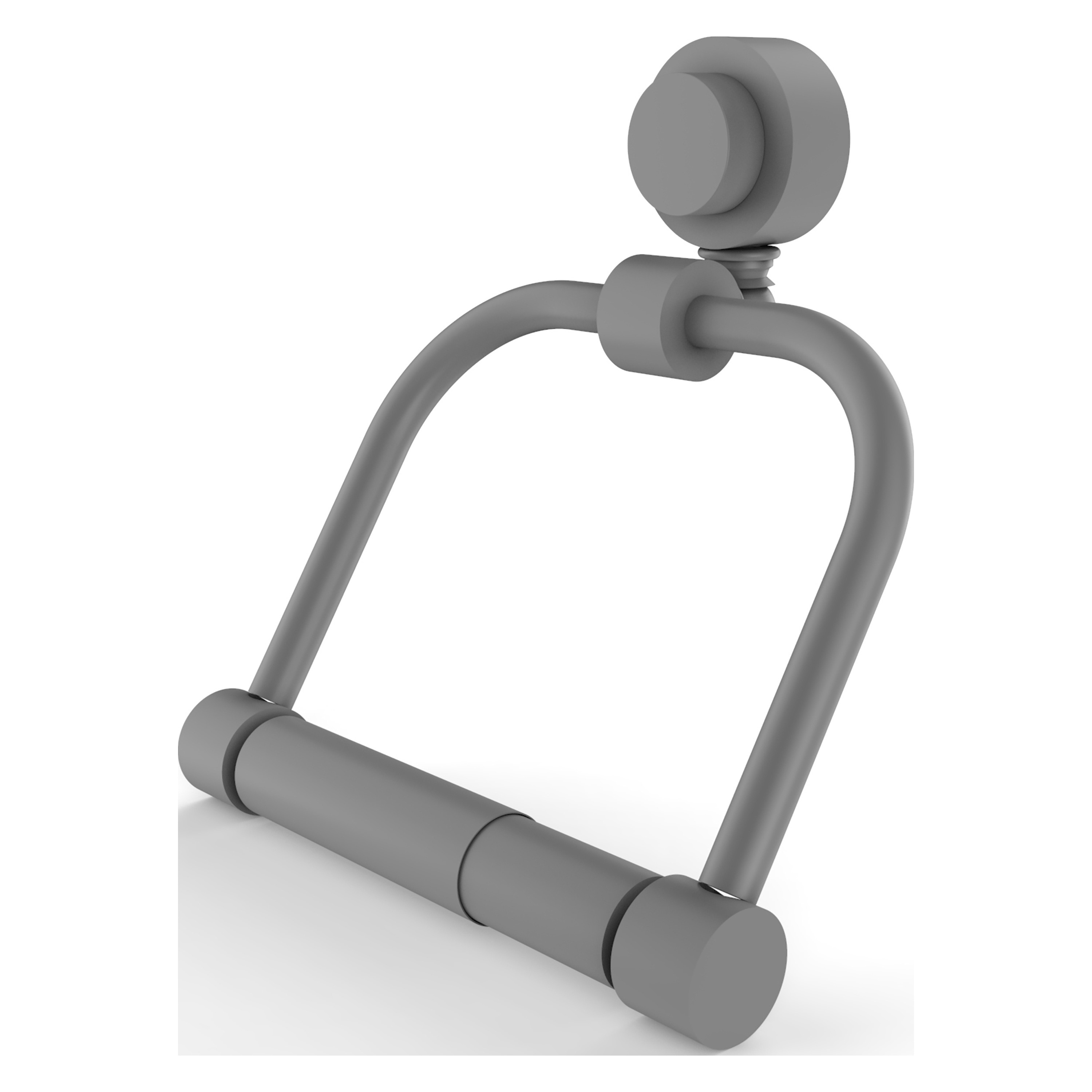 Allied Brass 424-GYM Venus Matte Gray Wall mount Double post Toilet Paper Holder 1 -Rolls with Storage