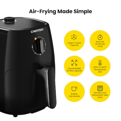 Emerald 3.2L Digital Air Fryer with 1400W, Detachable Basket -1802, 7  Preset Modes, LCD Touch Display, Black in the Air Fryers department at