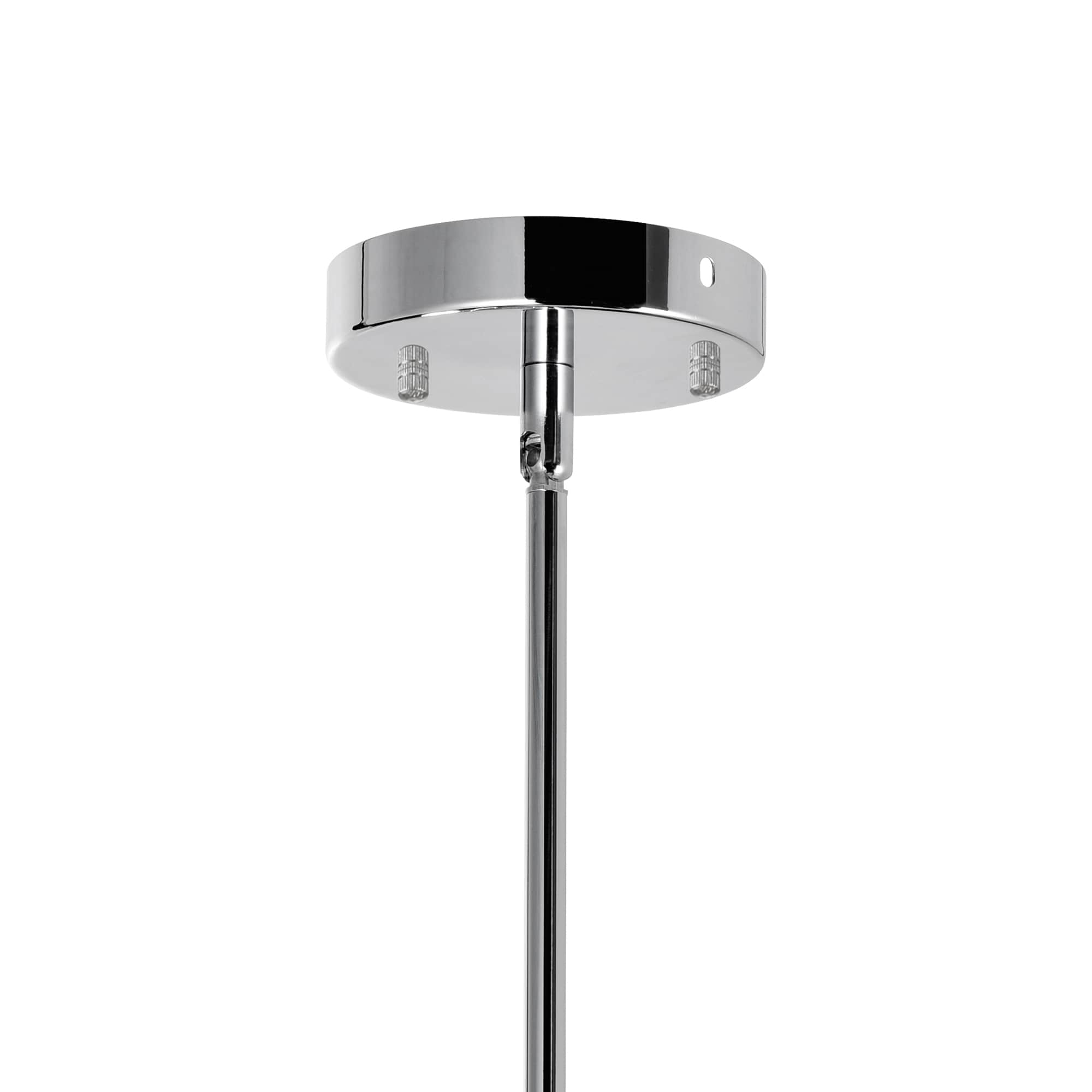 Chrome Mini Drum Shade Chandelier with Clear Glass Drops