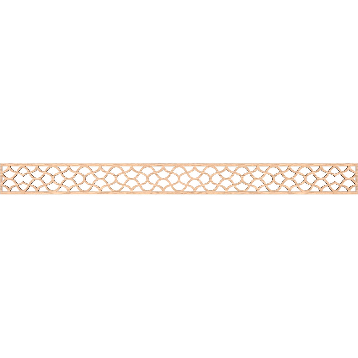 Ekena Millwork MLDA04X46RSTRO Resort Fretwork Flat Trim 4-in x 3.87-ft Red Oak Brown Unfinished 2157012 Pierced Wall Panel Moulding