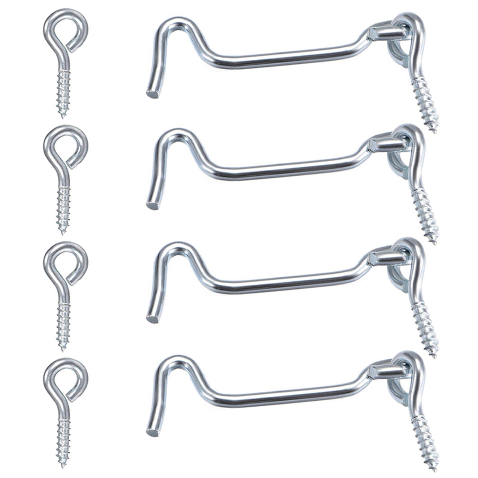 Etokfoks  4Pcs 1 5 Inches Cabin Hook Eye Latch Gate Door Swivel Window Door Hook With Mounting Screws 4 Pack