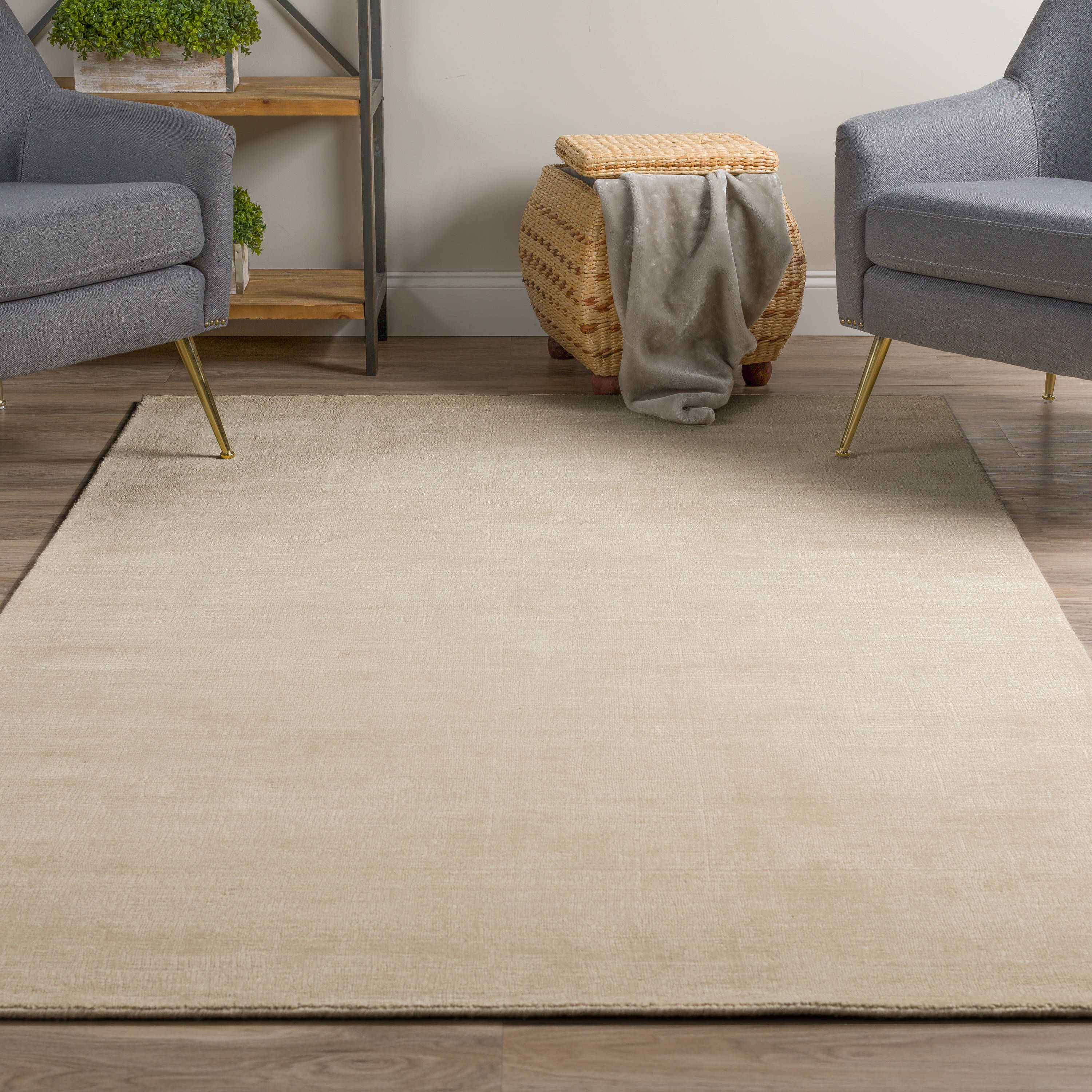 Addison Rugs Garrett 9 X 13 (ft) Wool Khaki Indoor Solid Bohemian ...