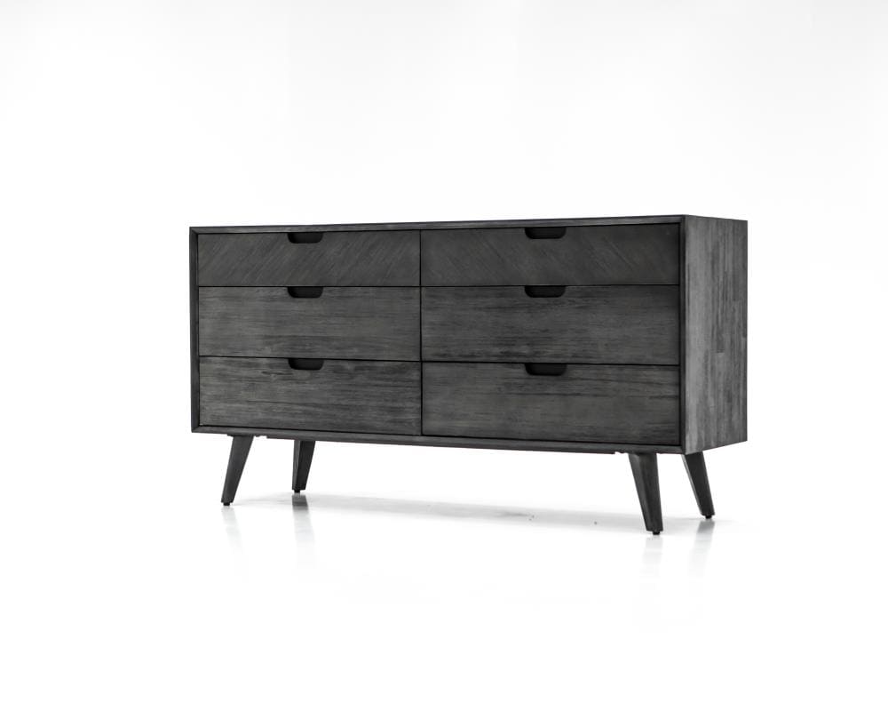 Armen Living LCMODRTG Mohave Tundra Grey Acacia 6 -Drawer Standard dresser