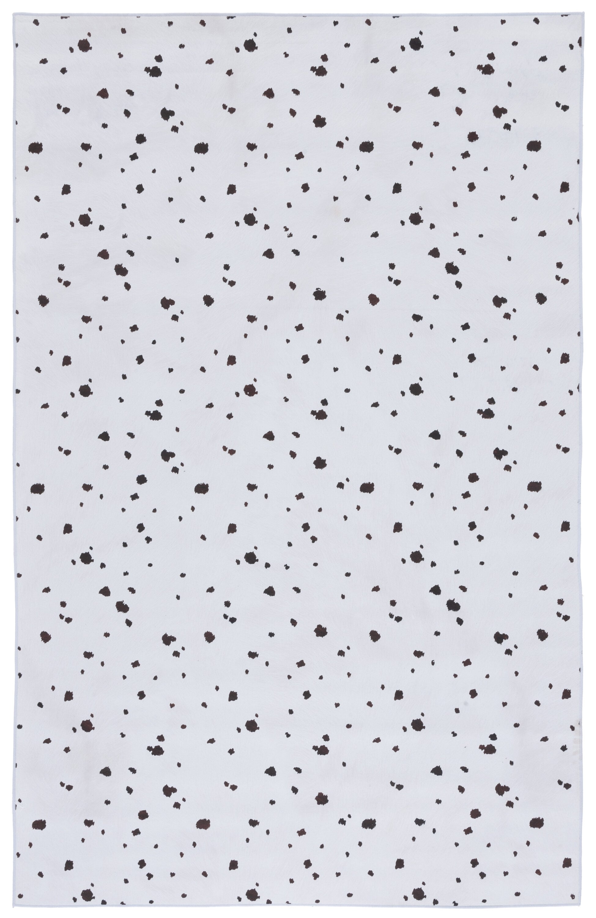 Rectangular Black Synthetic Hand-Knotted Washable Rug