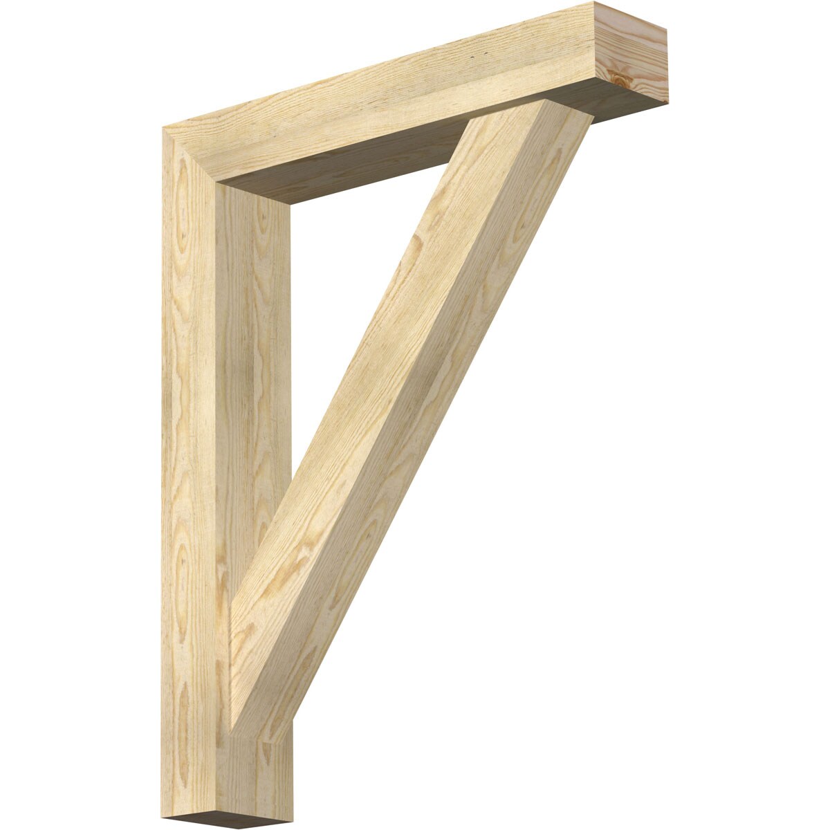 Ekena Millwork 1464957 Traditional block rough sawnbracket with offset brace 6-in x 30-in x 38-in Douglas fir Brown Wood Standard bracket
