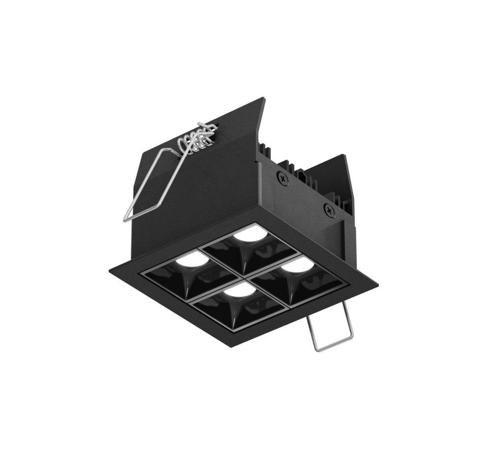 DALS Lighting MSL4-3K-BK Micro spot Black 600 -Lumens Bright White Square Dimmable LED Canless Dry Recessed Downlight