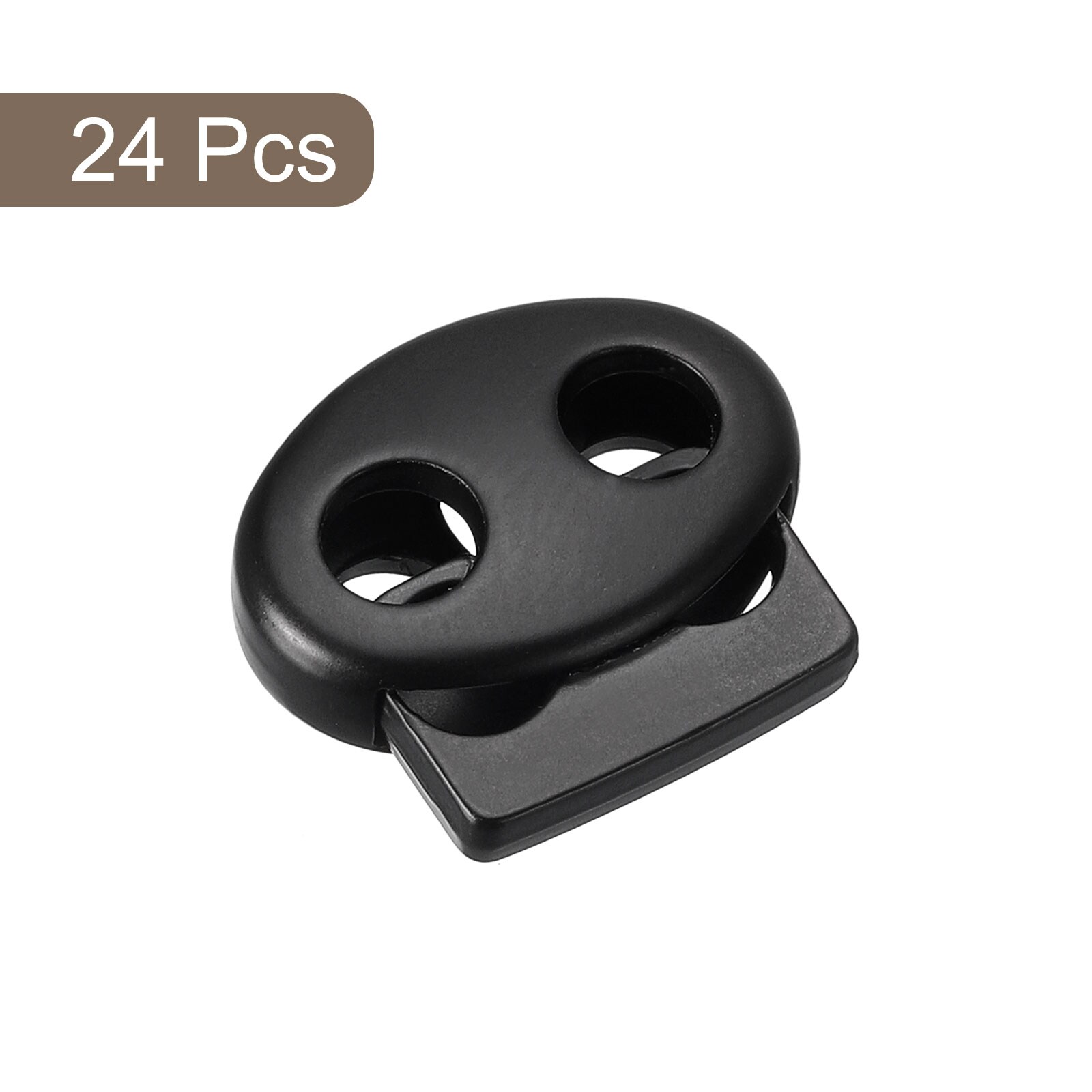Unique Bargains Spring Cord Lock End Toggle 24pcs Double Hole Spring ...