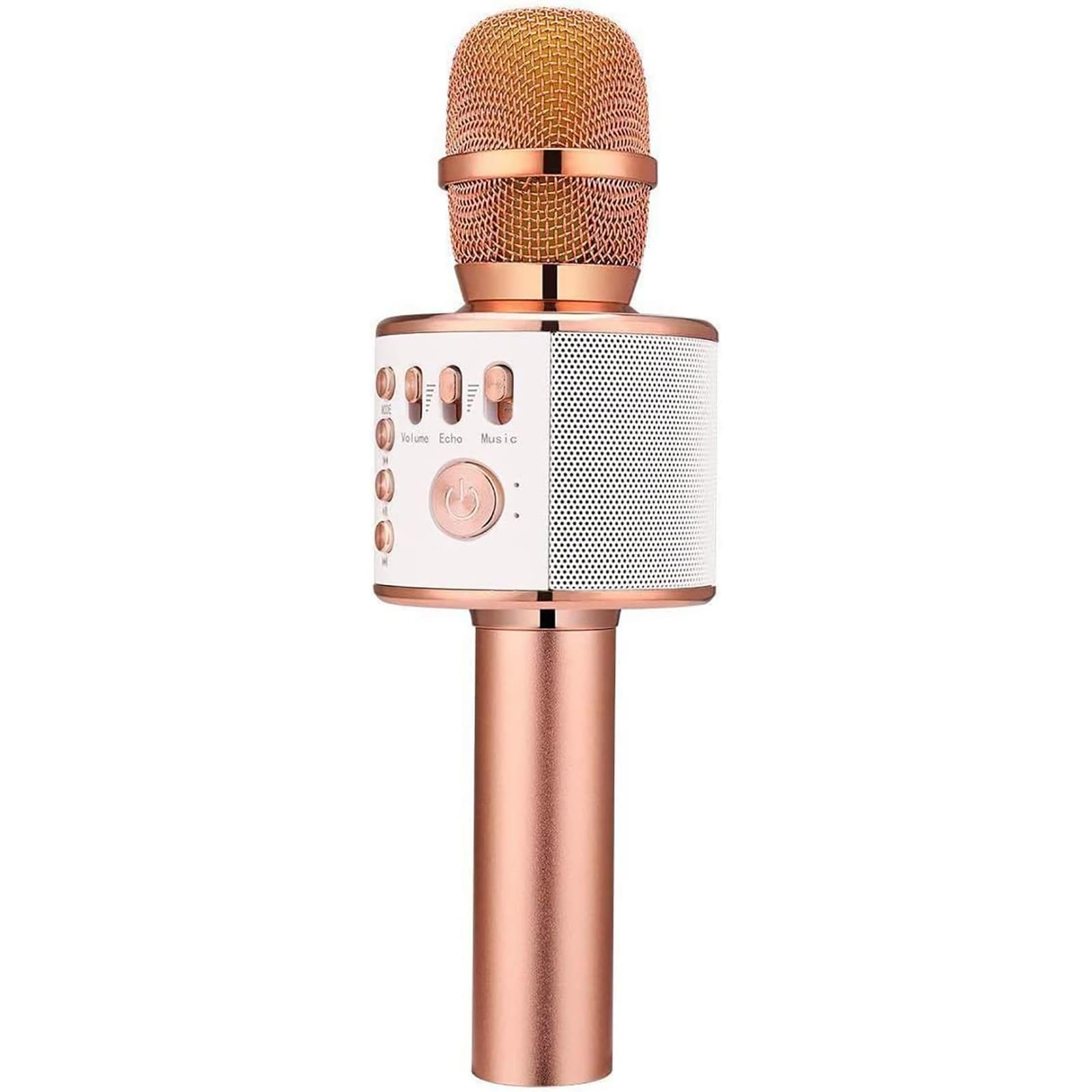 Etokfoks 3 in 1 portable karaoke microphone and speaker handheld home party singing machine for smartphones and PC in rose gold #LETH27XEJ