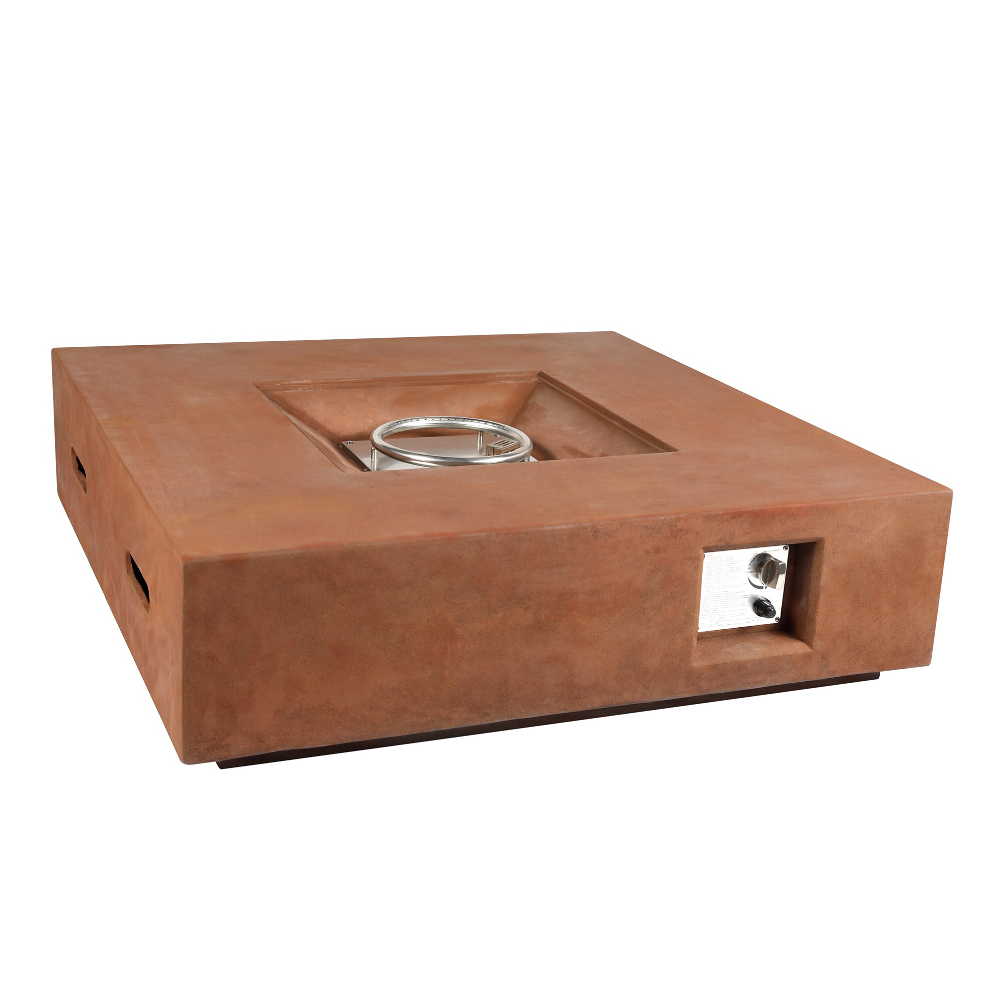 Lexora LB107042SK00000 Brenta 42-in W Rustic Brown Portable Stainless steel Square Liquid propane Fire pit