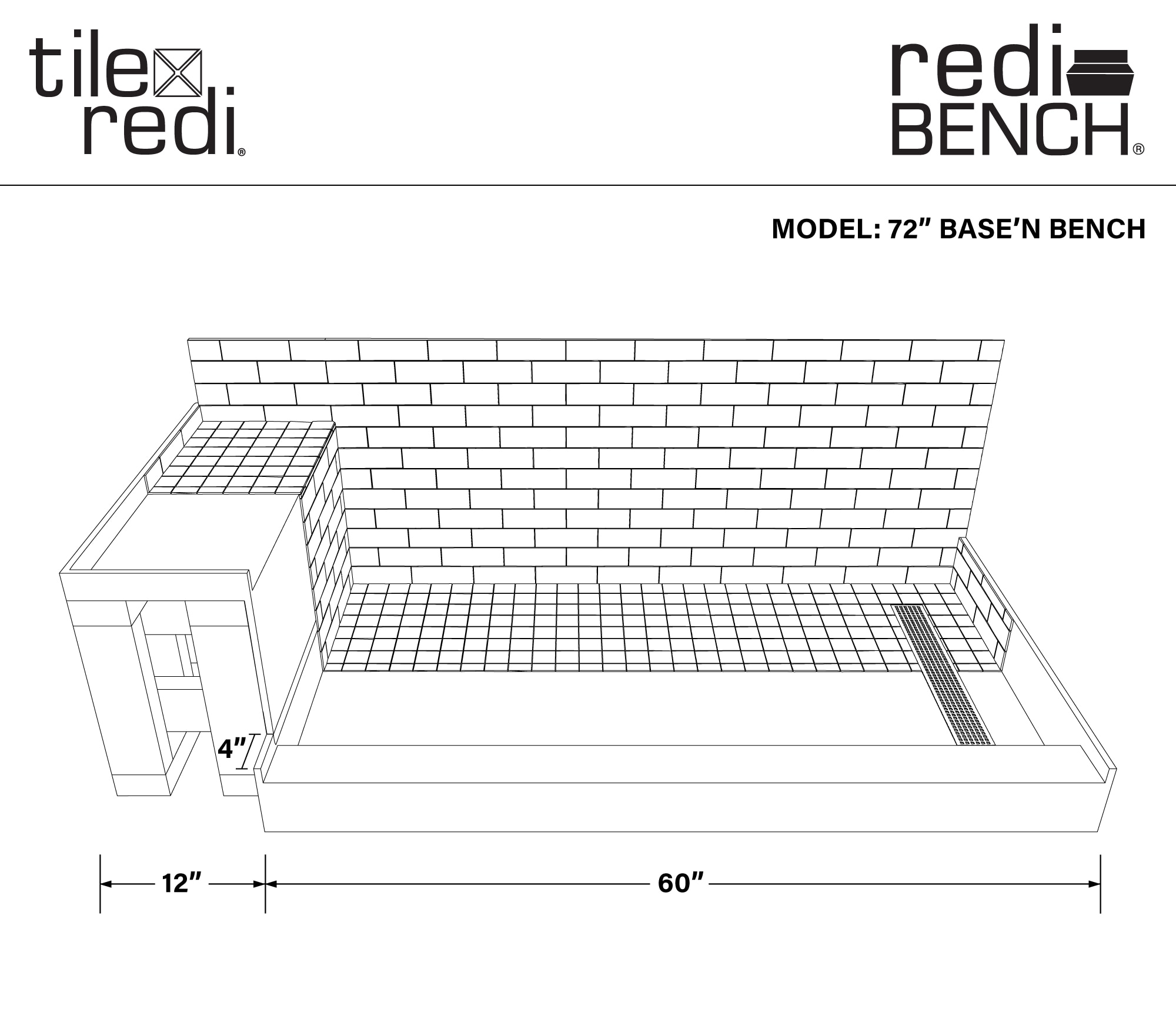 Tile Redi RT3660R-MB-RB36-KIT Shower-Floors - View #3