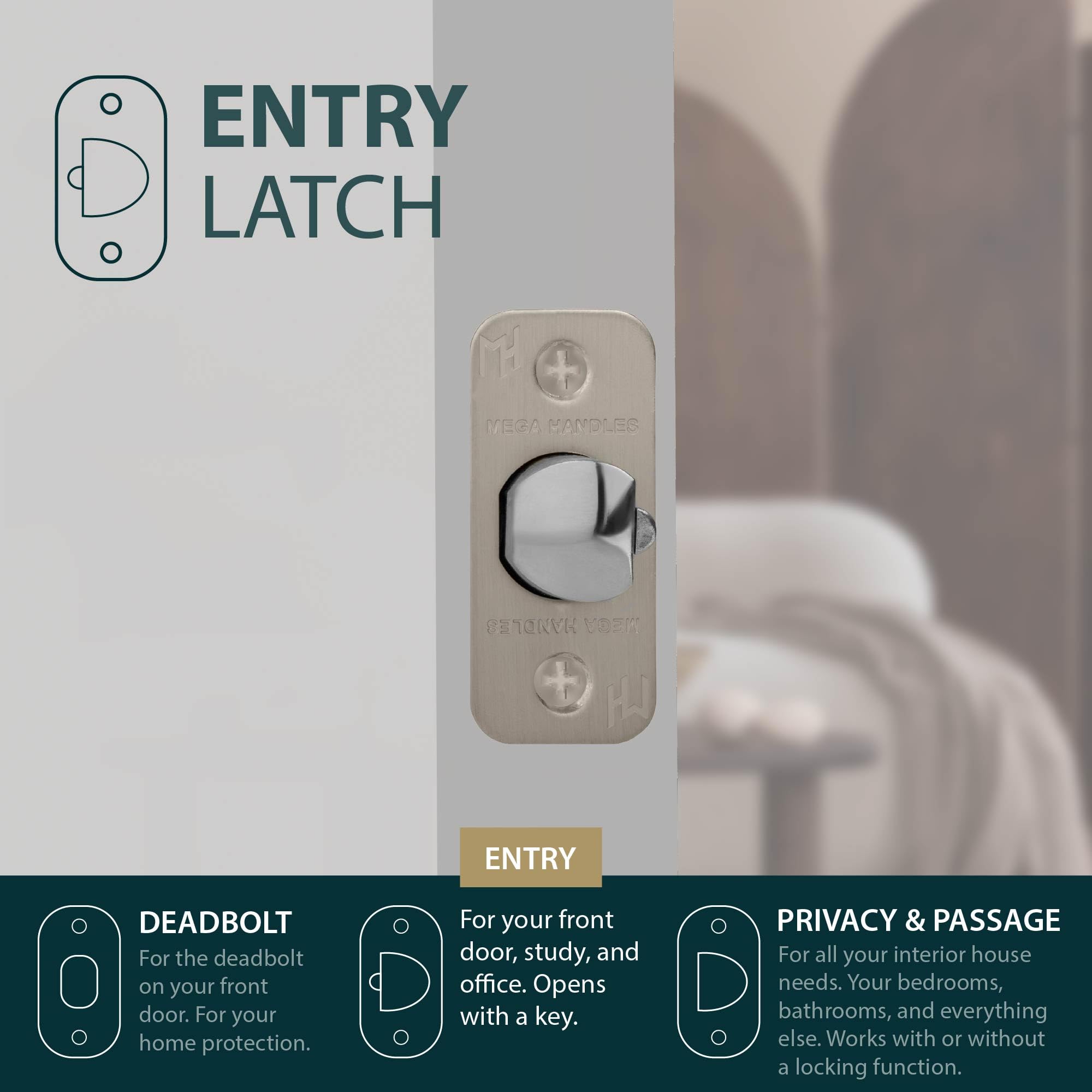 Mega Handles LATCH-EN-ROUND-SN-1 latchbolts - View #5