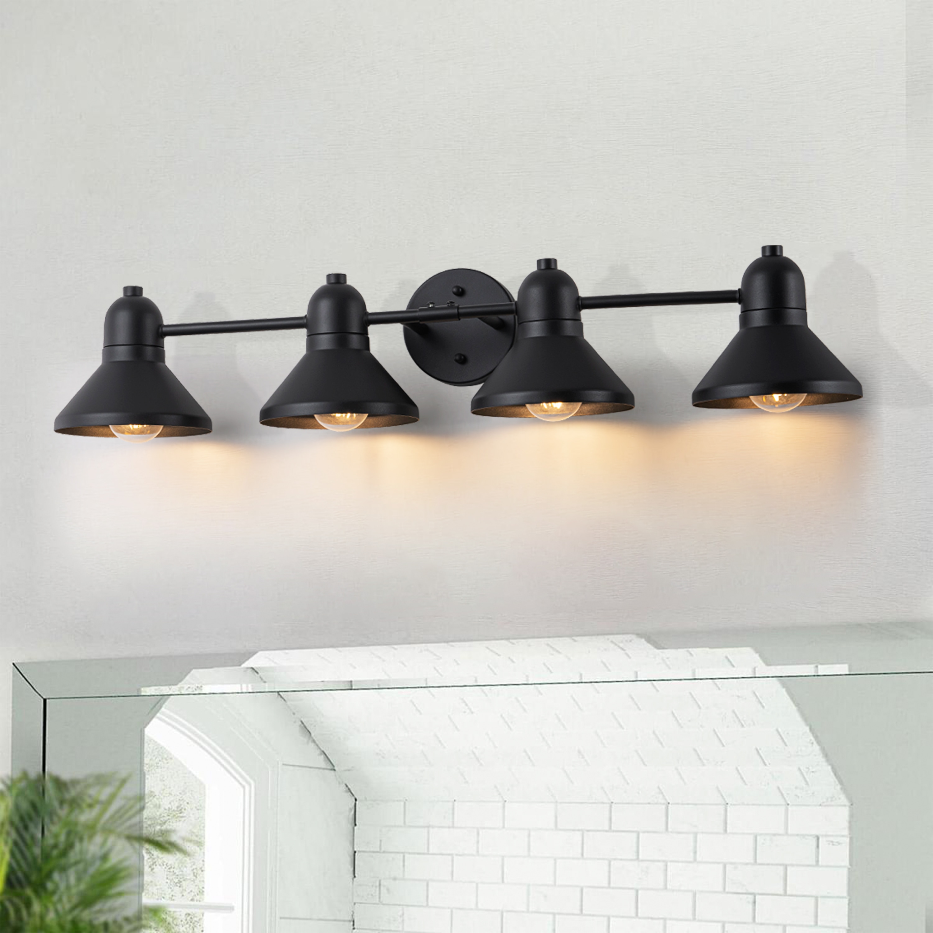 C Cattleya LCA2560-JES-4W 32-in 4 -Light Matte Black Industrial Vanity light